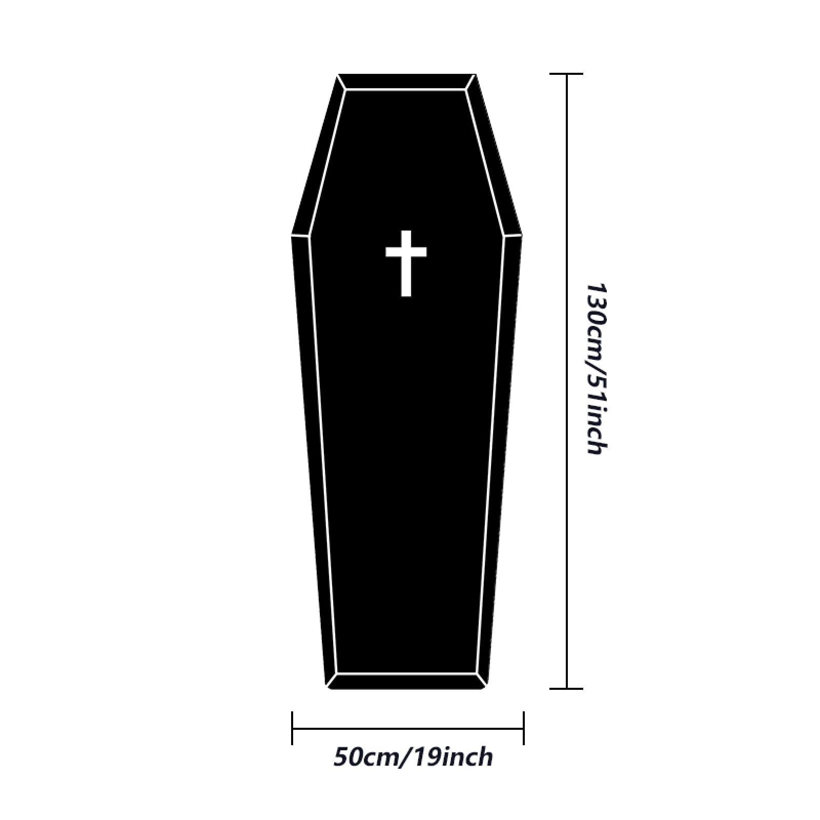 Coffin Shaped Gothic Rug Halloween Themed Floor Mat Non- Decorative Carpet for Indoor Home Party