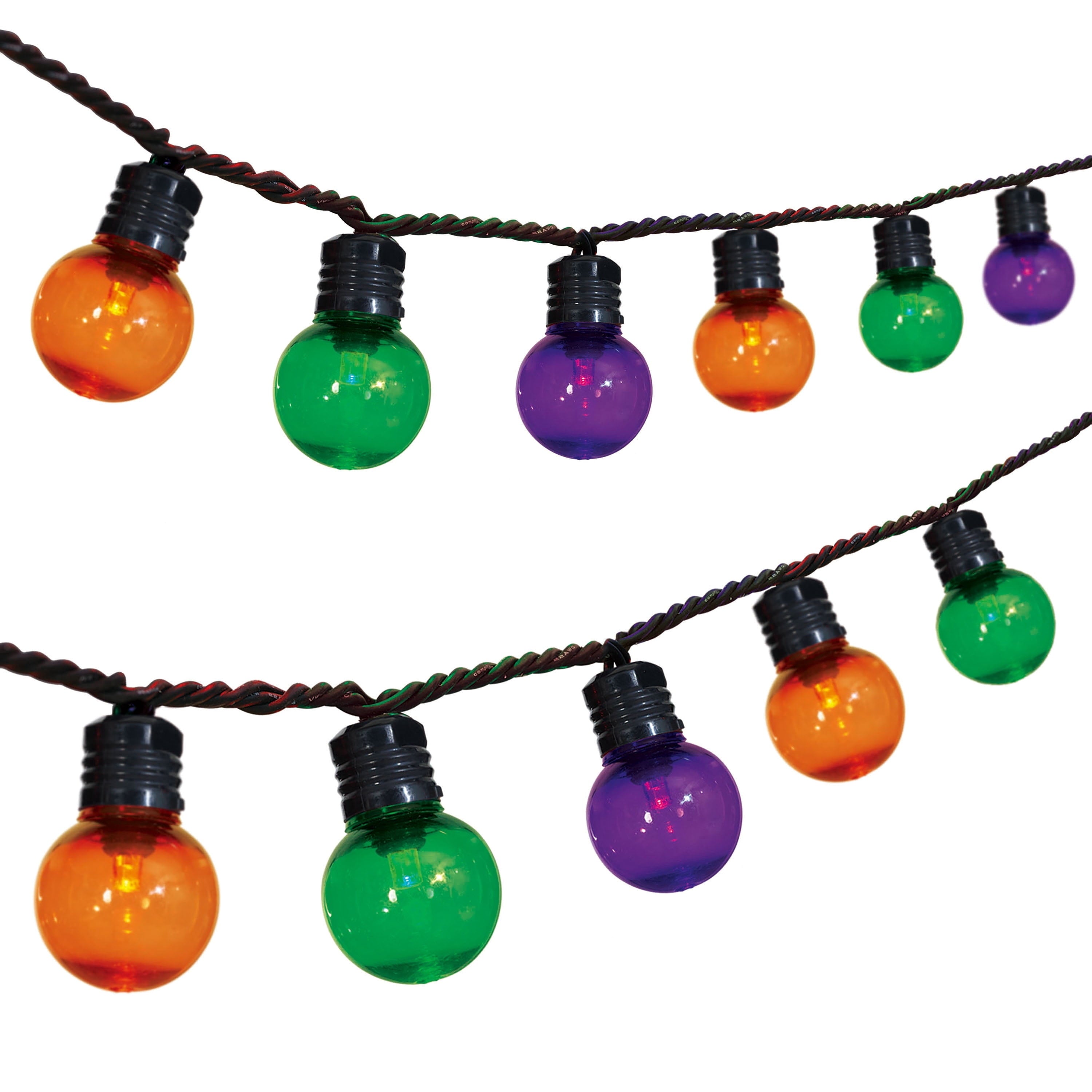 Indoor/Outdoor 70-Count LED G30 Globe String Lights, Multicolor, 21', Halloween by Way To Celebrate