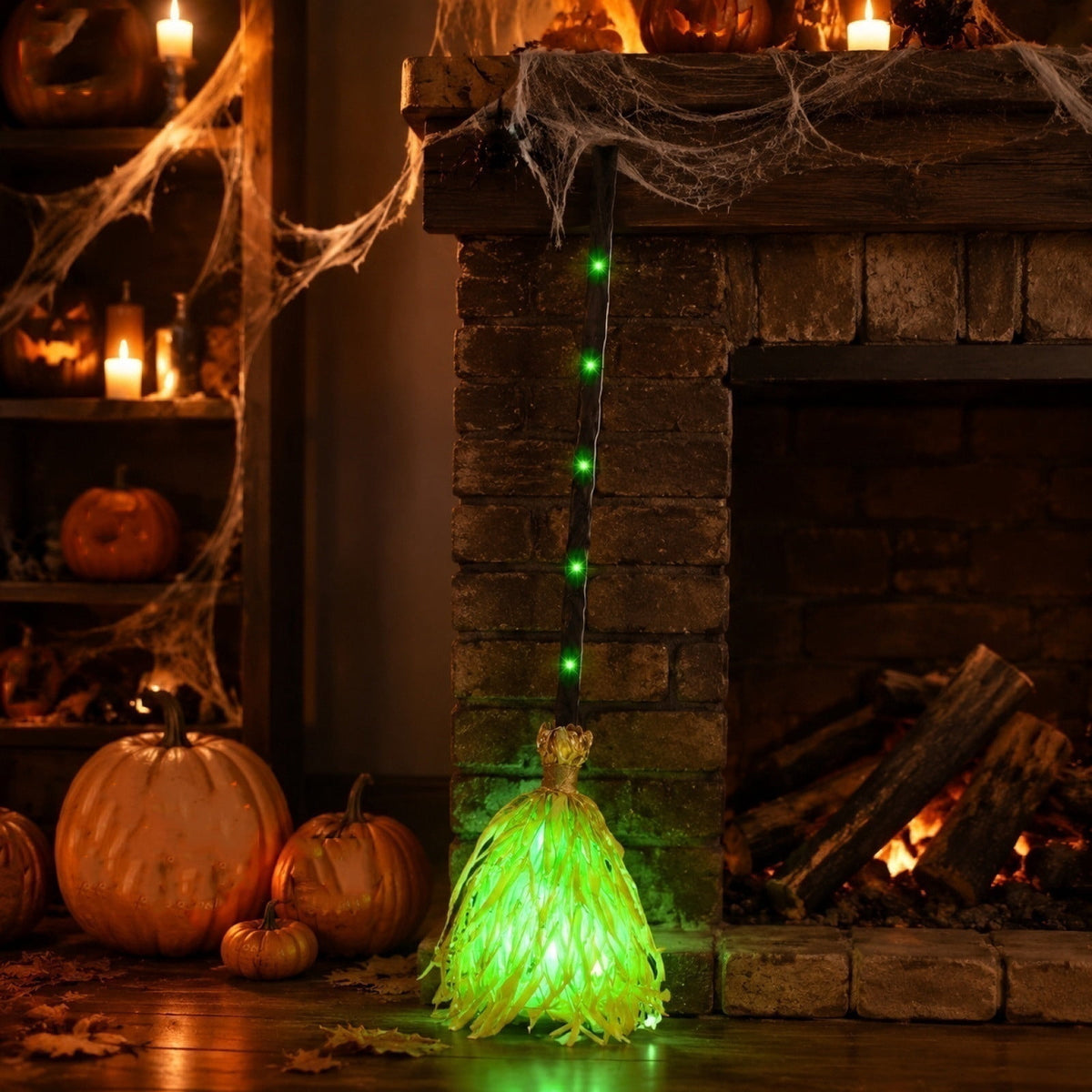 Magical Dancing Witch Broom with Weird Sounds, Moving Indoor Witch Broomstick Toy, Animated Halloween Prop, Novelty Toy for Halloween Party Halloween Decor