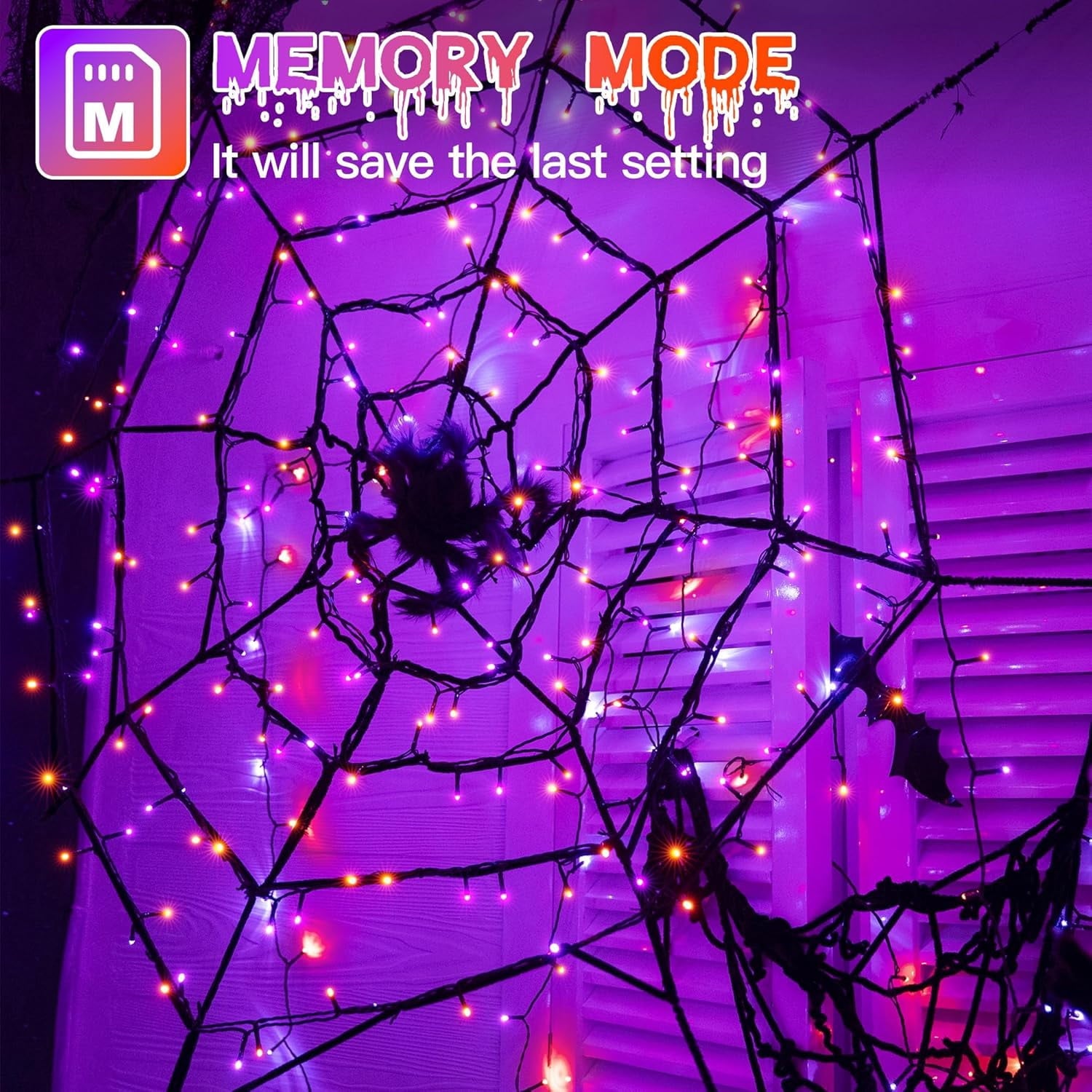 66FT 200 LED Halloween Lights, Halloween Lights Outdoor with 8 Lighting Modes, Waterproof Halloween String Lights for Christmas Outdoor Party Yard Garden Decoration
