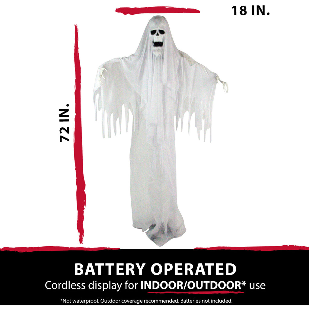 Haunted Hill Farm Animatronic Ghost Indoor/Covered Outdoor, 6-ft.