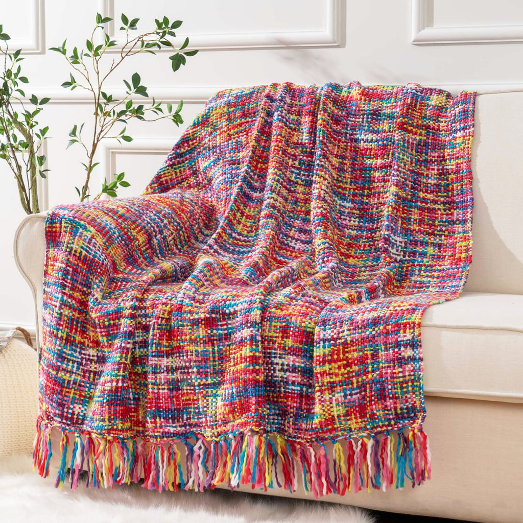 Orange Throw Blanket for Couch,Decorative Fall Blanket,Halloween Throws for Home Decor,50"x60"