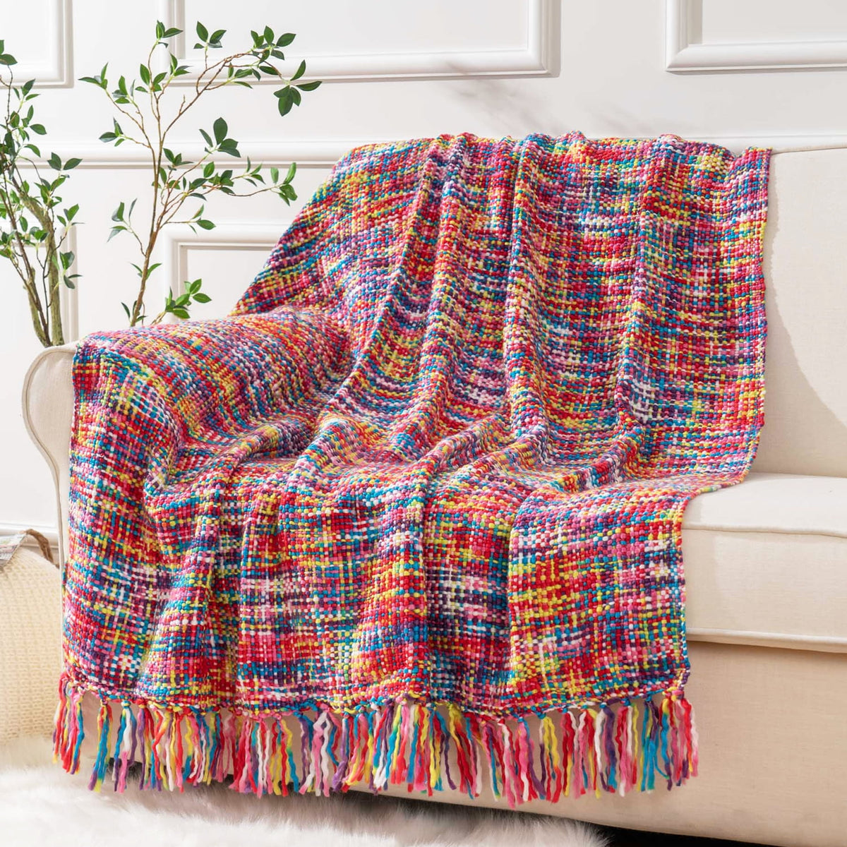 Orange Throw Blanket for Couch,Decorative Fall Blanket,Halloween Throws for Home Decor,50"x60"
