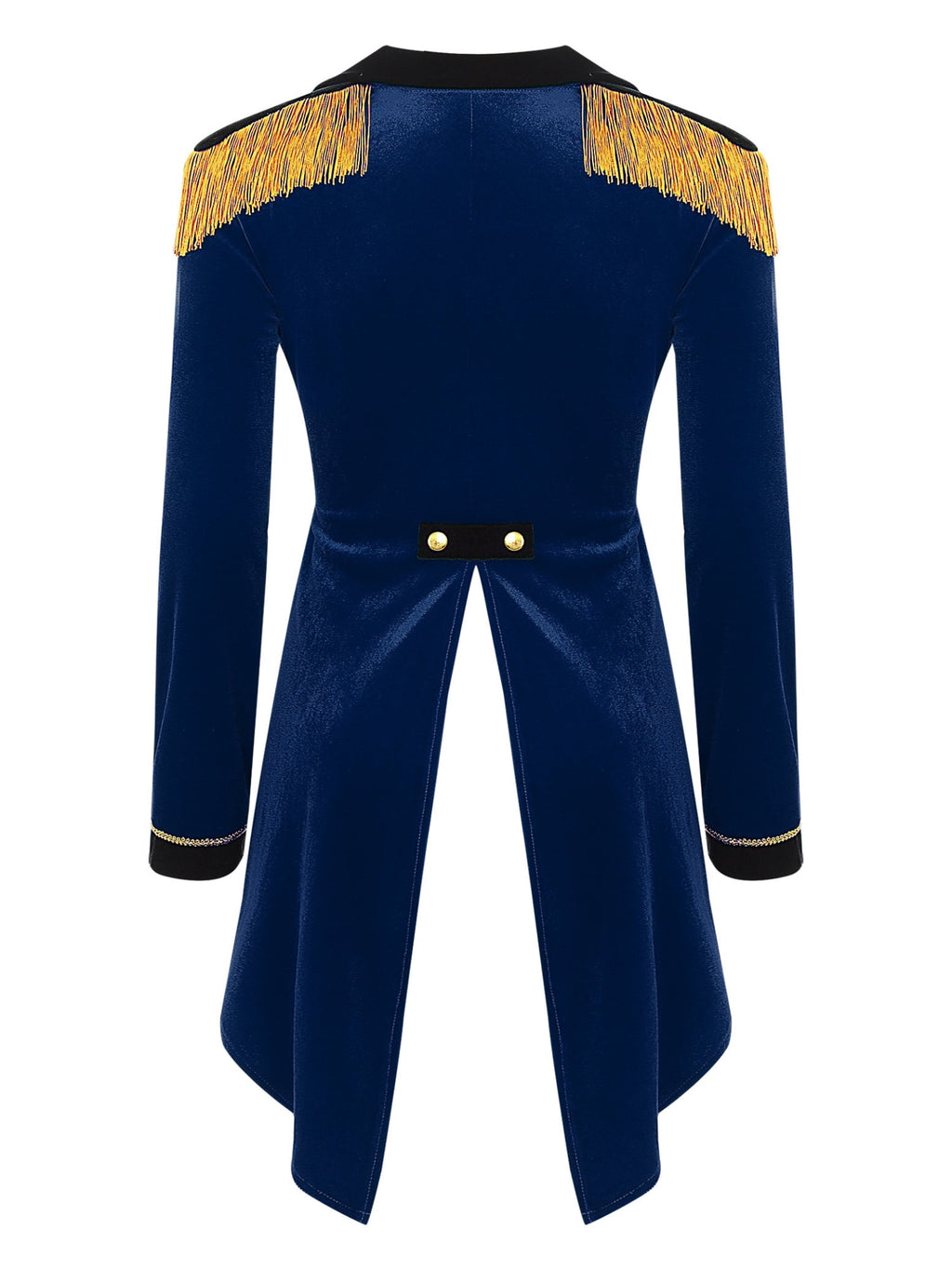 Haitryli Women's Circus Ringmaster Costume Tailcoat Jacket Lapel Velvet Collar Vintage Long Sleeve Navy Blue S