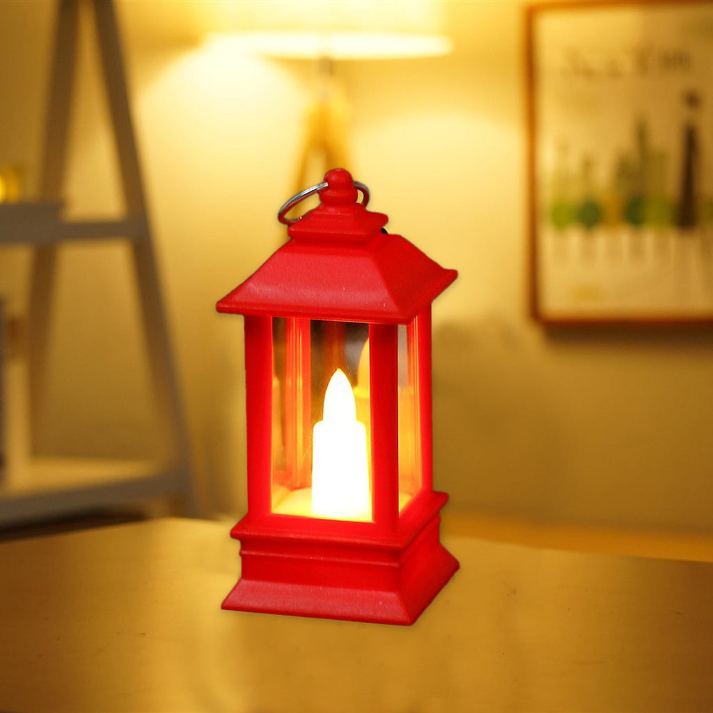 Lanterns Decorative Indoor & Outdoor- Black Candle Lantern, 3.7in Waterproof LED Lantern for Patio & Porch, Battery-Powered Hanging Vintage Lanterns with Timer for Weddings, Transparent