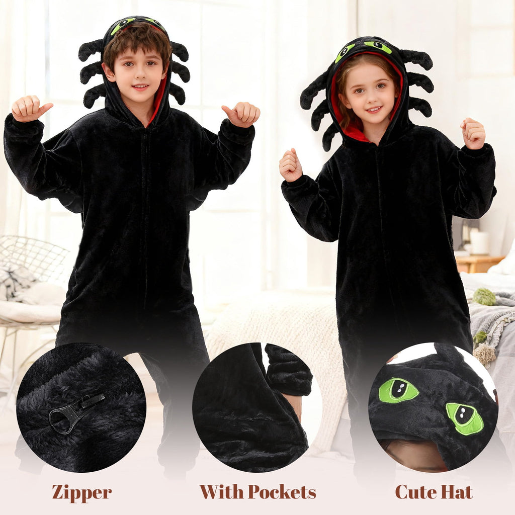 GOBWCOT Kids Onesie Pajamas Dragon Costume Children Animal Sleepwear Jumpsuit Cosplay for Boys and Girls