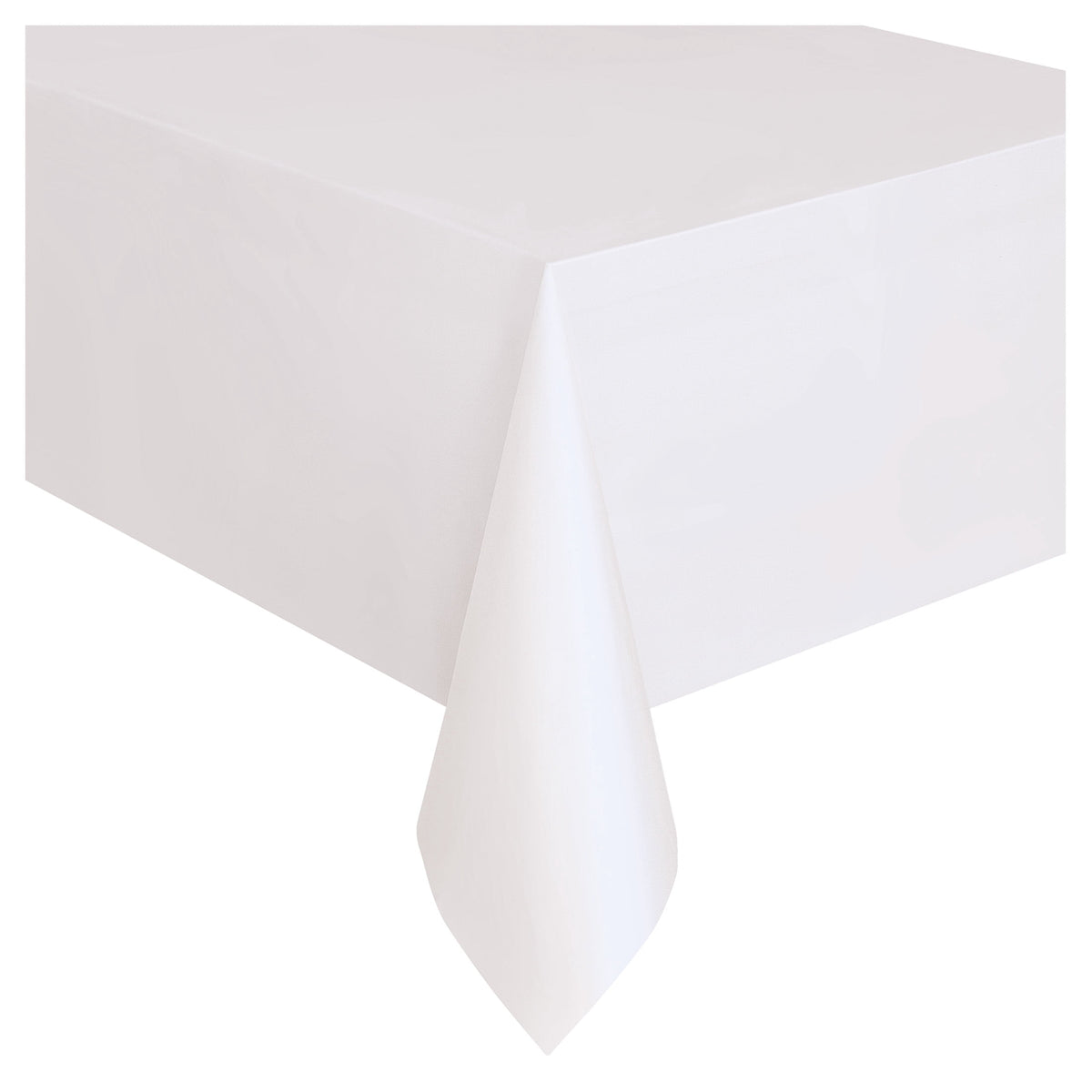 1 Count 54 IN x 108IN White Rectangular Plastic Table Covers by Way To Celebrate