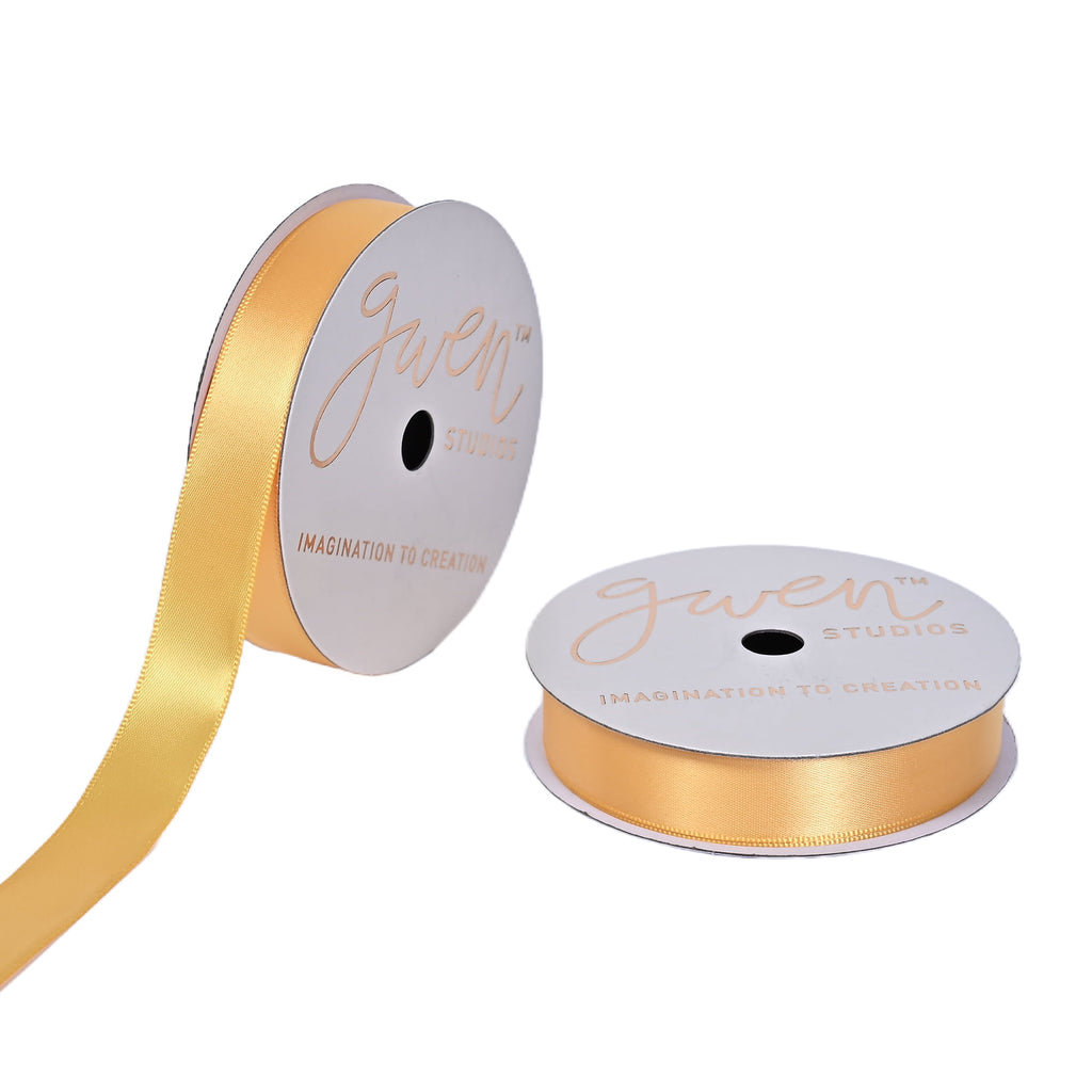 Gwen Studios 5/8" Yellow Gold Satin Ribbon, 6 Yards