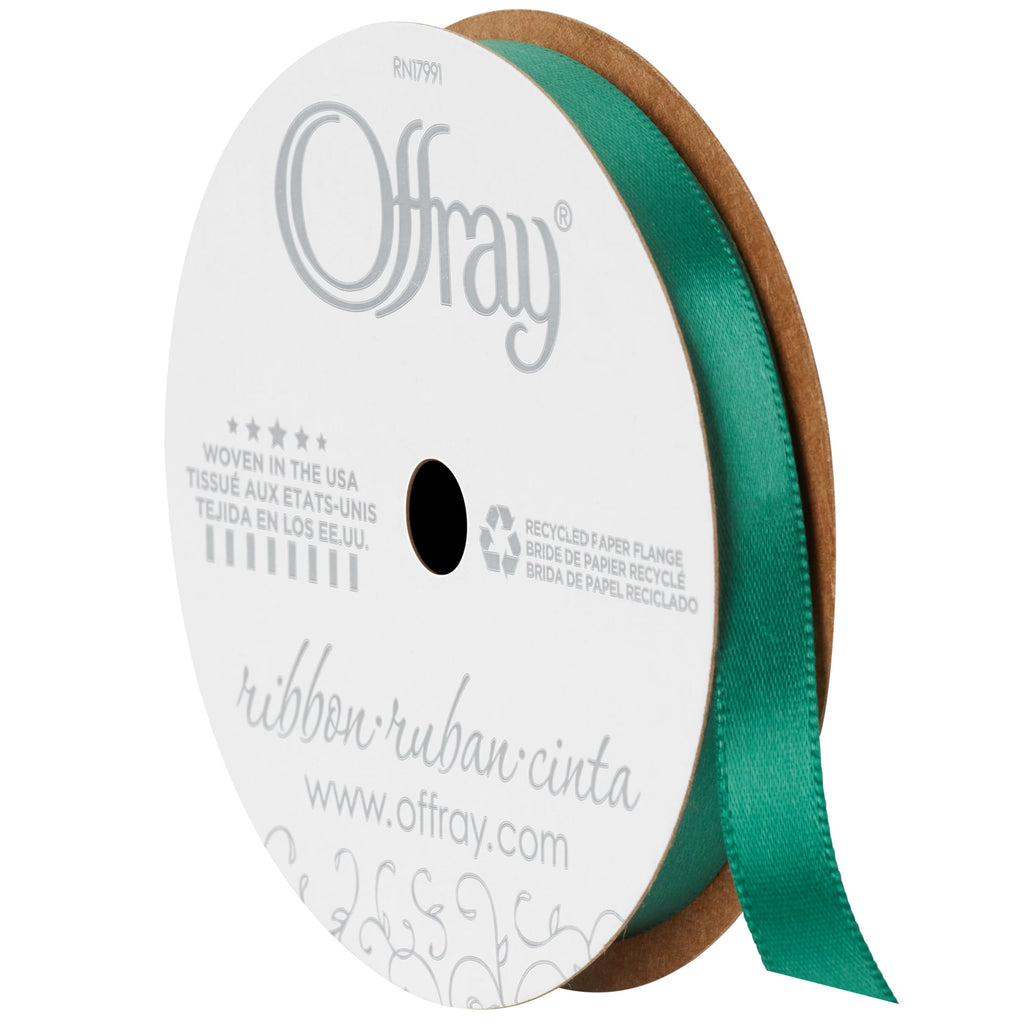 Offray Ribbon, Red Wine 3/8 inch Single Face Satin Polyester Ribbon, 18 feet