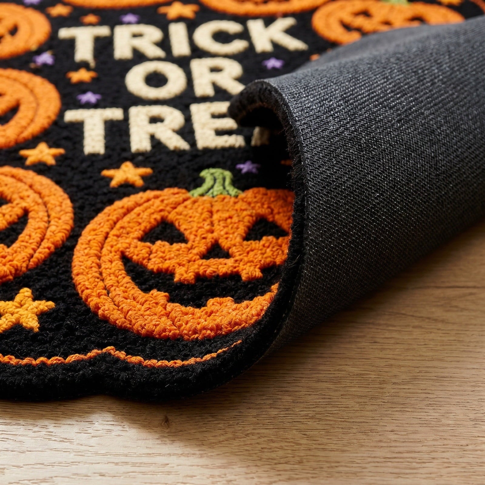 Orangide Halloween Door Mat Indoor Outdoor Welcome Rug with Ghost and Spiders Non-slip Entryway Mat for Front Porch Patio Home Fall Decoration