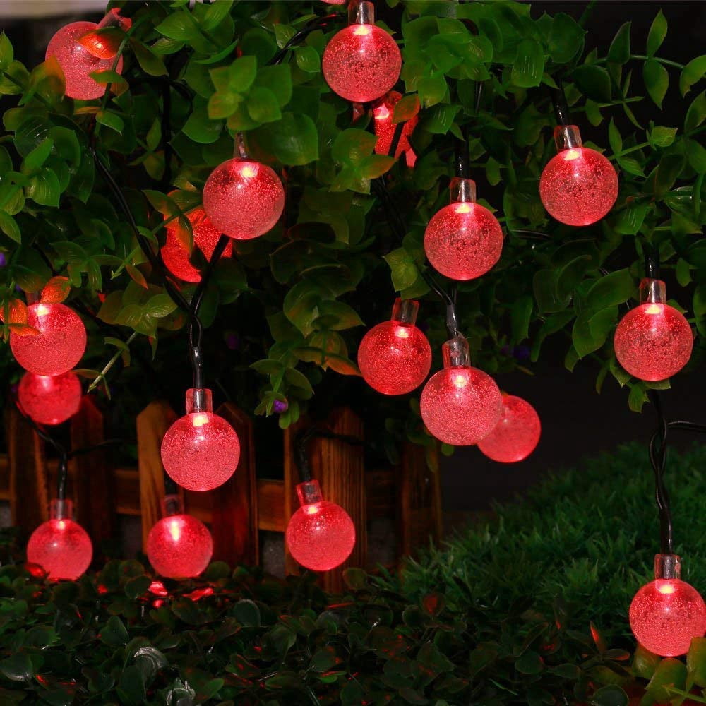 LINLIN Solar Crystal Ball String Lights,Waterproof LED Bubble Globe Solar Fairy Lights 8 Mode Ball String Lights for Bistro Garden Yard Home Party Wedding Christmas Decoration