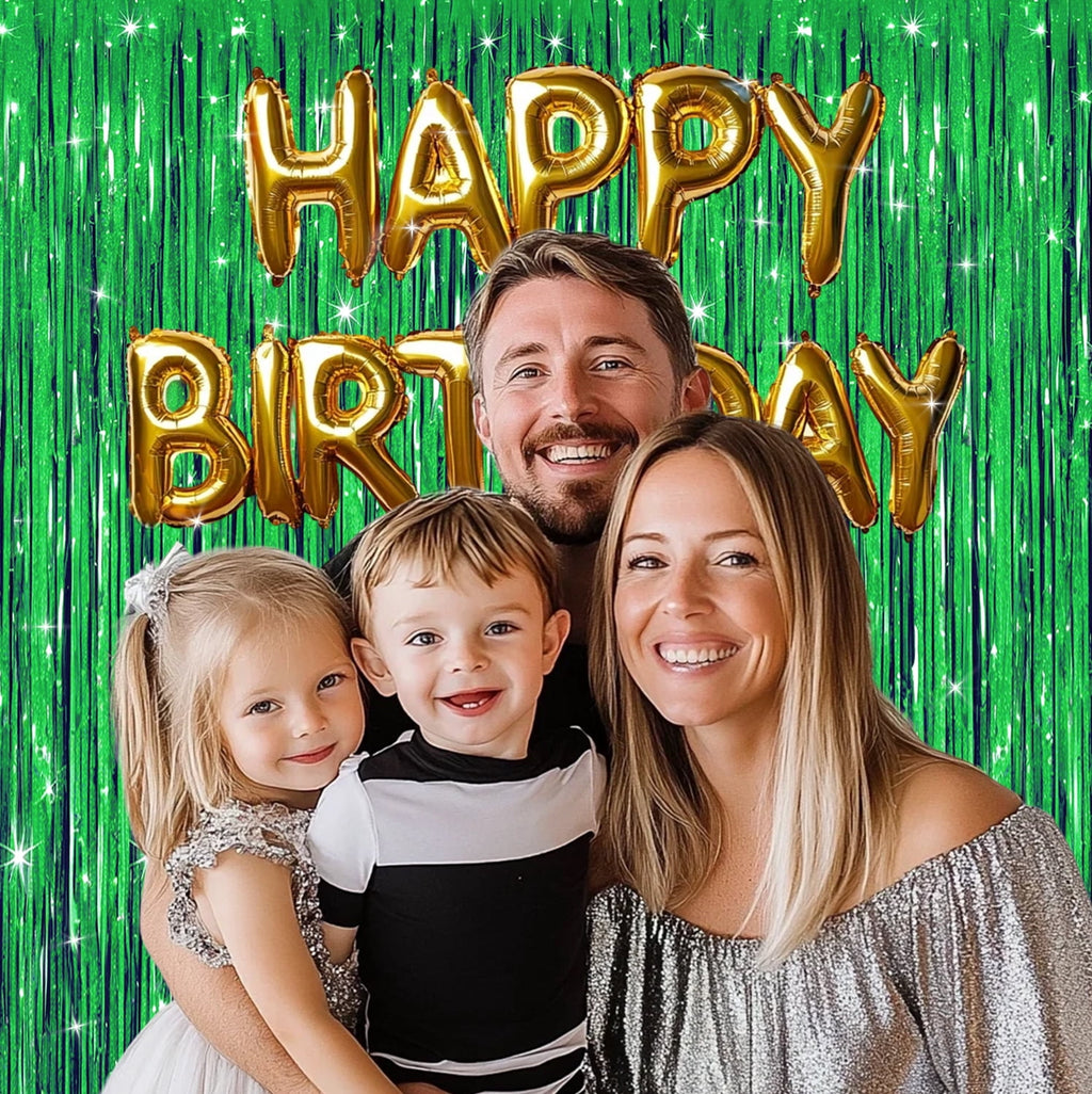 Sm:)e 2-Pack Light Bright Silver Foil Fringe Curtains for Events - Birthday, Wedding, Graduation, Christmas, Baby Shower, various festivals Decor Photo Booth Fun!