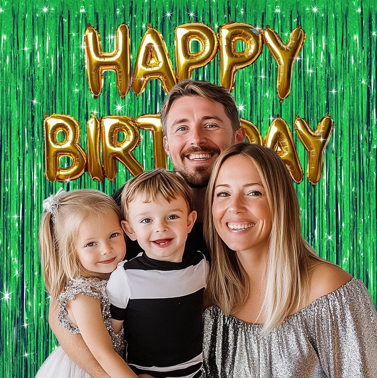 Sm:)e 2-Pack Light Bright Silver Foil Fringe Curtains for Events - Birthday, Wedding, Graduation, Christmas, Baby Shower, various festivals Decor Photo Booth Fun!