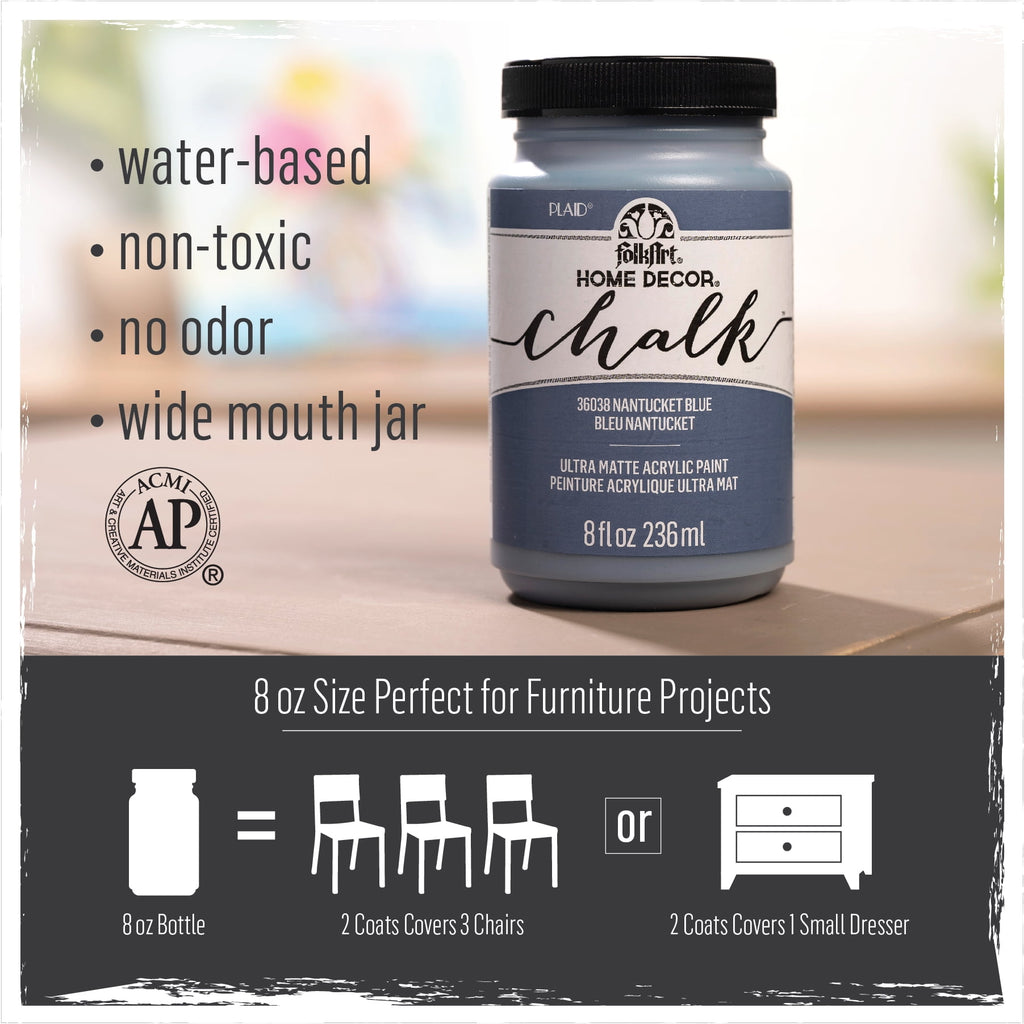 FolkArt Home Décor Chalk Acrylic Craft Paint, Java, Ultra Matte Finish, 8 fl oz