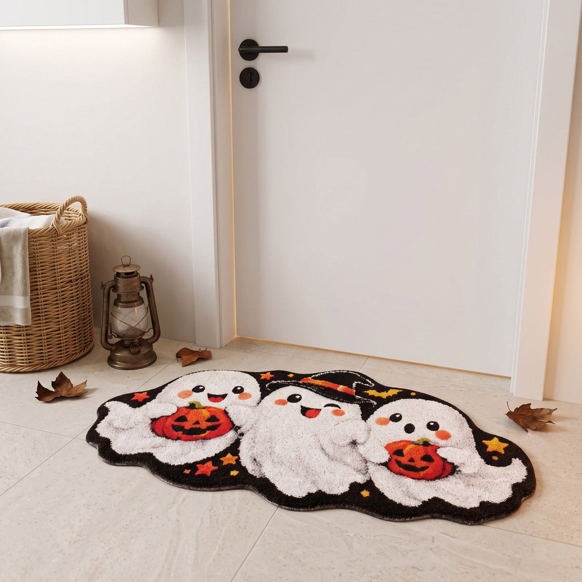 Yhmxh Halloween Bathroom Rugs, Halloween Pumpkin Bath Mats, Farmhouse Halloween Rugs for Bathroom Decorations for The Home, Holiday Cute Pumpkin Decor Non-Slip 15.7x23.6 Inches