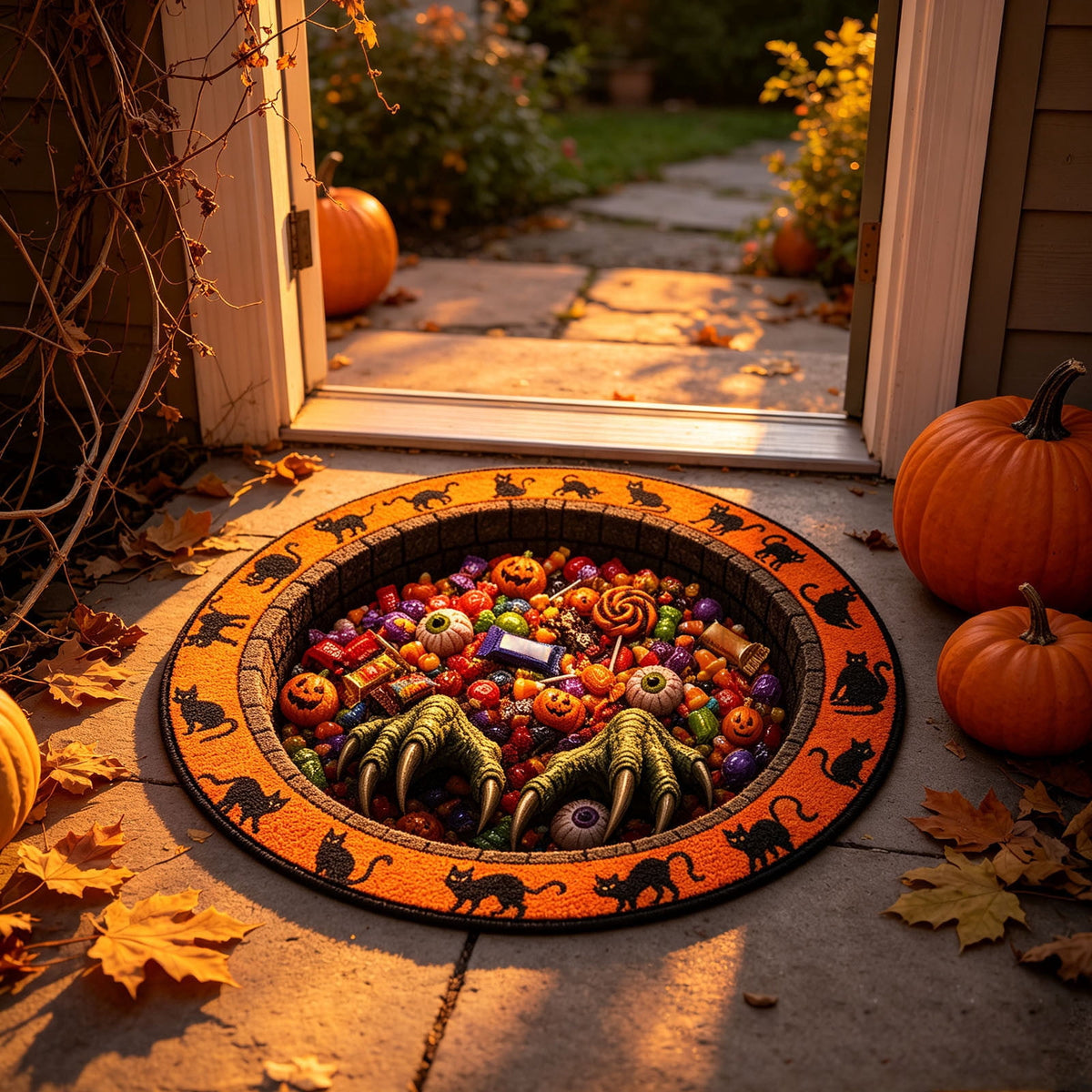 Halloween Ghost Door Mat, Cute Welcome Mat for Front Door Porch Entryway Haunted Outdoor Decor Spooky Decorative Entrance Doormat Non Slip Halloween Rug, 16" x 24"