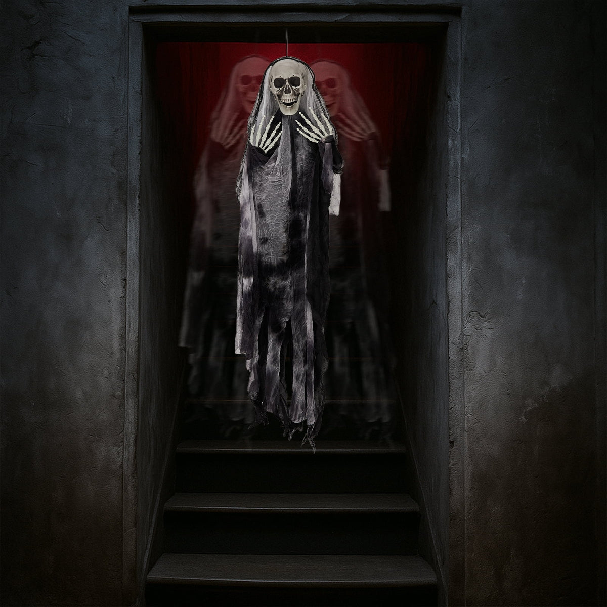 Ktaxon 4ft Hanging Ghost Animated Halloween Decoration 3pcs Creepy Skeleton Set