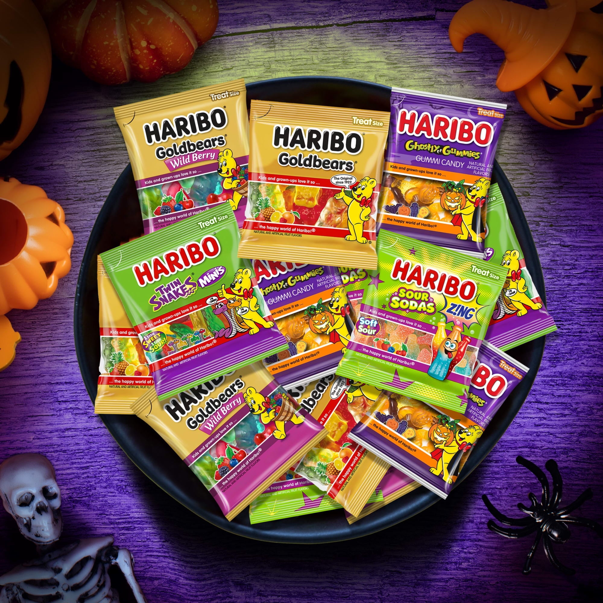 HARIBO Twin Snakes Minis Gummy Halloween Candy, Mini Pouches, 9.5oz Bag