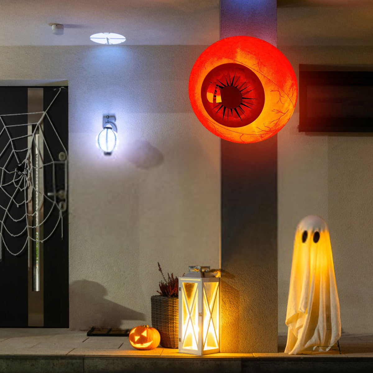 Kumdkd 15.7" Halloween LED Eyeball Inflatable Decor - Color Changing Party Balloon with Remote Control for Indoor/Outdoor Scary Decorations