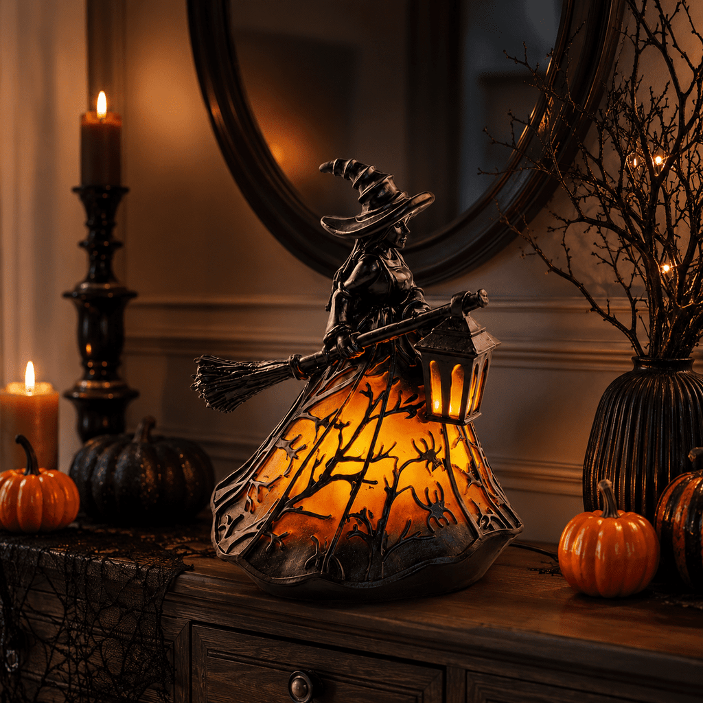Diceymbol Halloween Decorations and Fall Decor, Halloween Venue Decoration Ghost Props LED Illuminated Ghost Decorations for Tabletop, Mantel, Shelf Indoor Outdoor 9.05 inch
