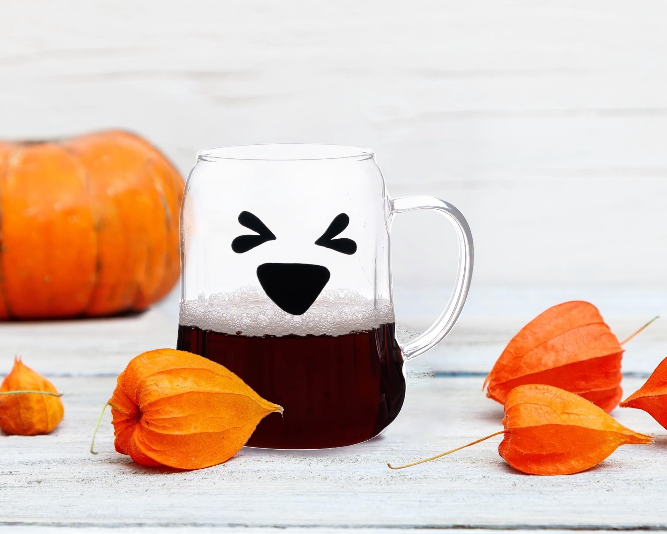Way to Celebrate Glass Ghost Mug Squint