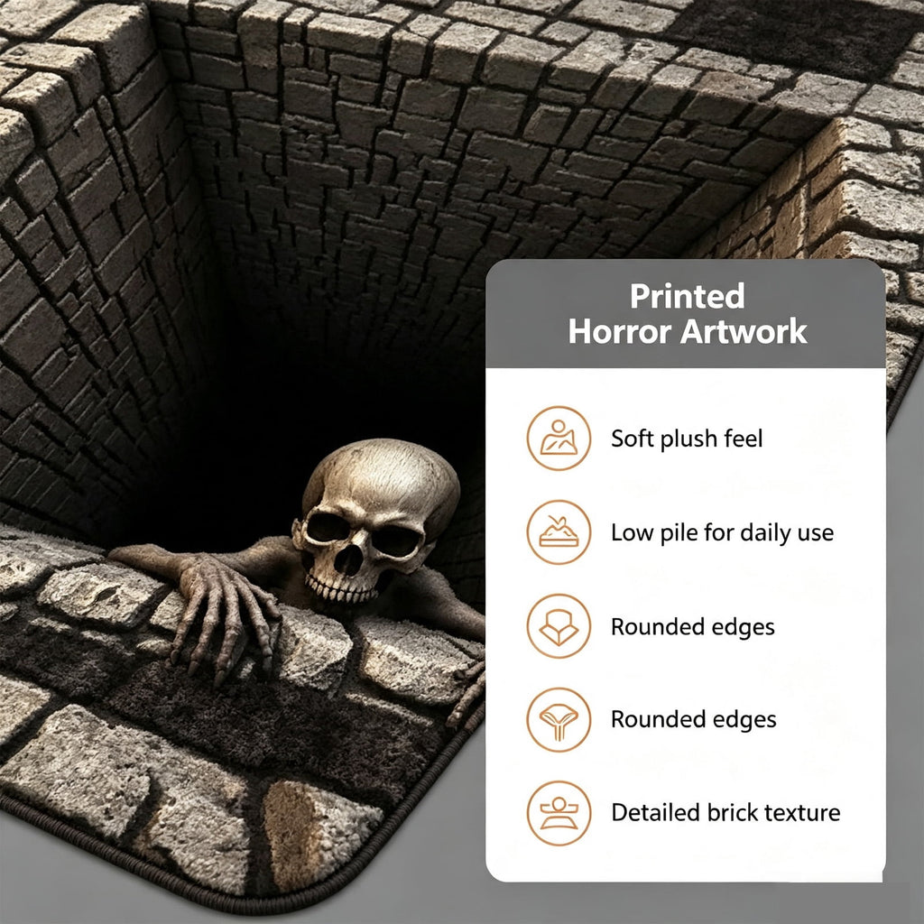 2026 New 3D Hole Rug, Rugs That Look like a Hole, Trap Optical Illusion Bottomless Non-slip Doormat for Door Entrance, Bathroom, Stairs, Playroom, Living Room, Or Area Decoration