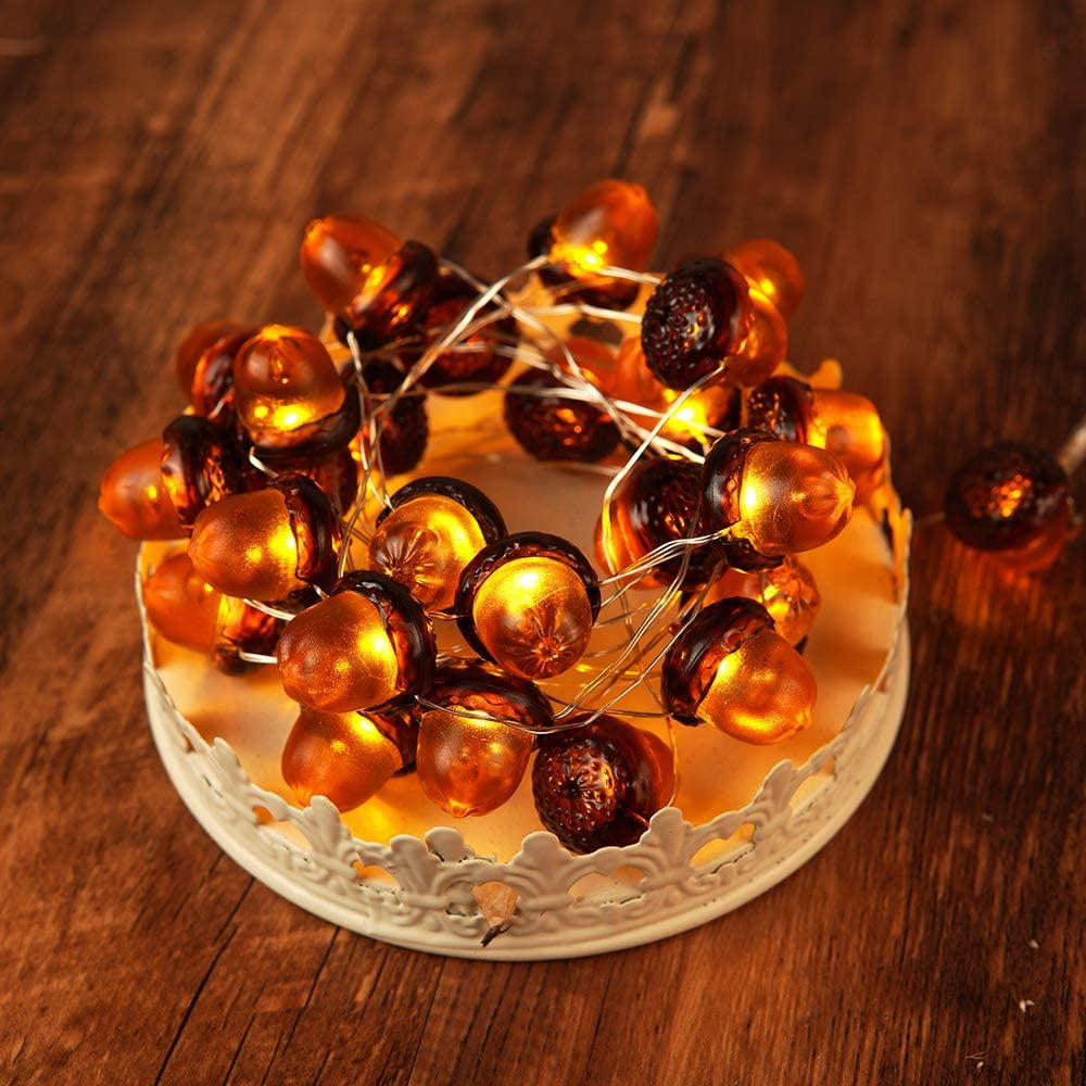 Morttic Halloween Lights 3D 10ft 30 LEDs Pumpkin String Lights Battery Powered Orange Lights for Halloween Party Indoor Fall Outdoor Harvest Thanksgiving Decorations