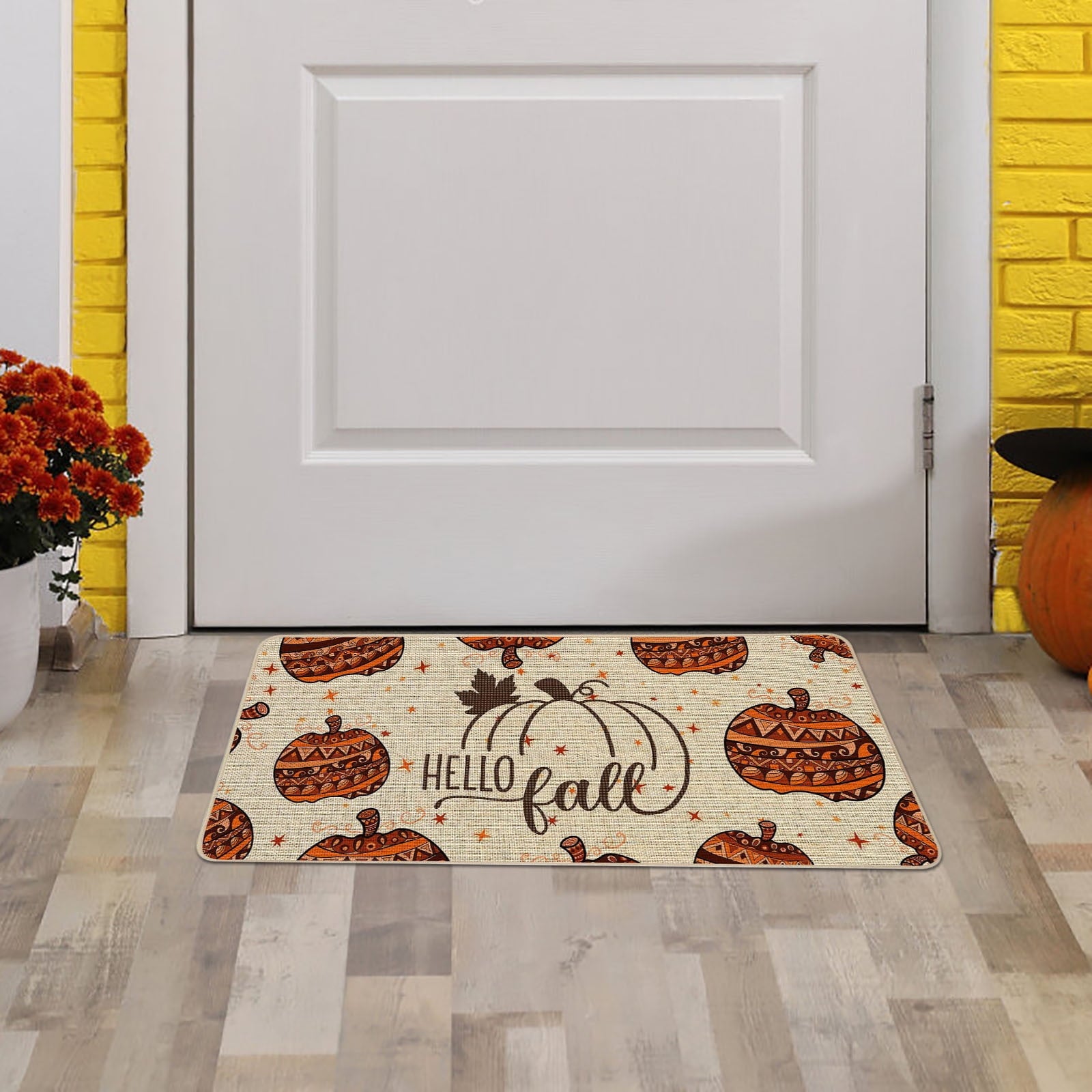 Stijggn Halloween Kitchen Rugs Halloween Mat Halloween Decorations Doormat, Welcome Mats for Front Door,Spooky Outdoor Mats for Front Door, Living Room, Bedroom, K-ids' Room