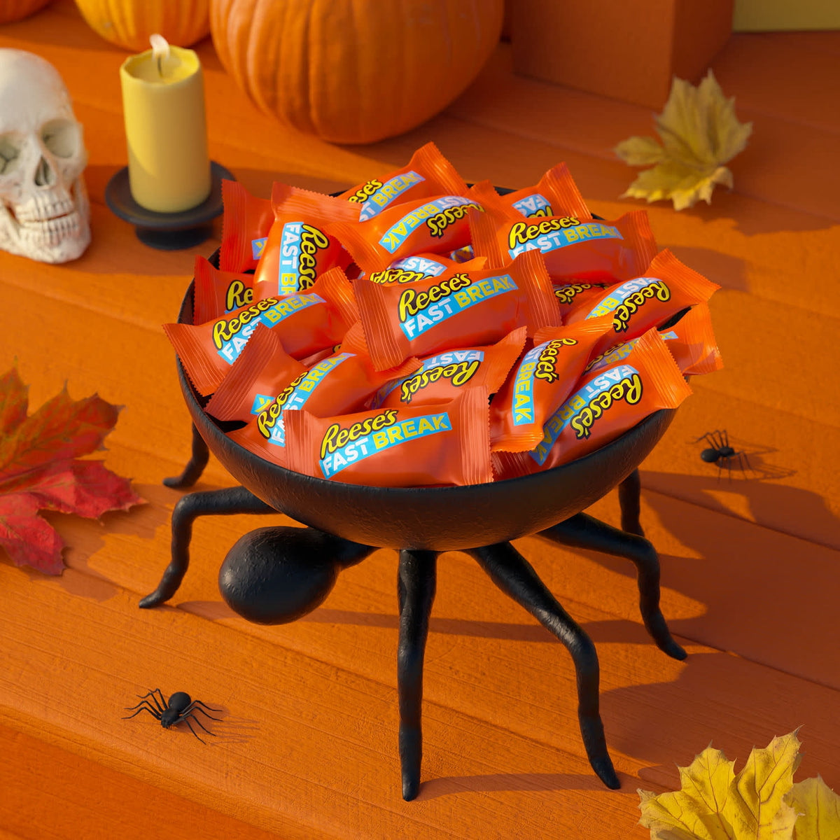 Reese's Fast Break Chocolate, Peanut Butter and Nougat Snack Size, Halloween Candy Bag, 10.1 oz