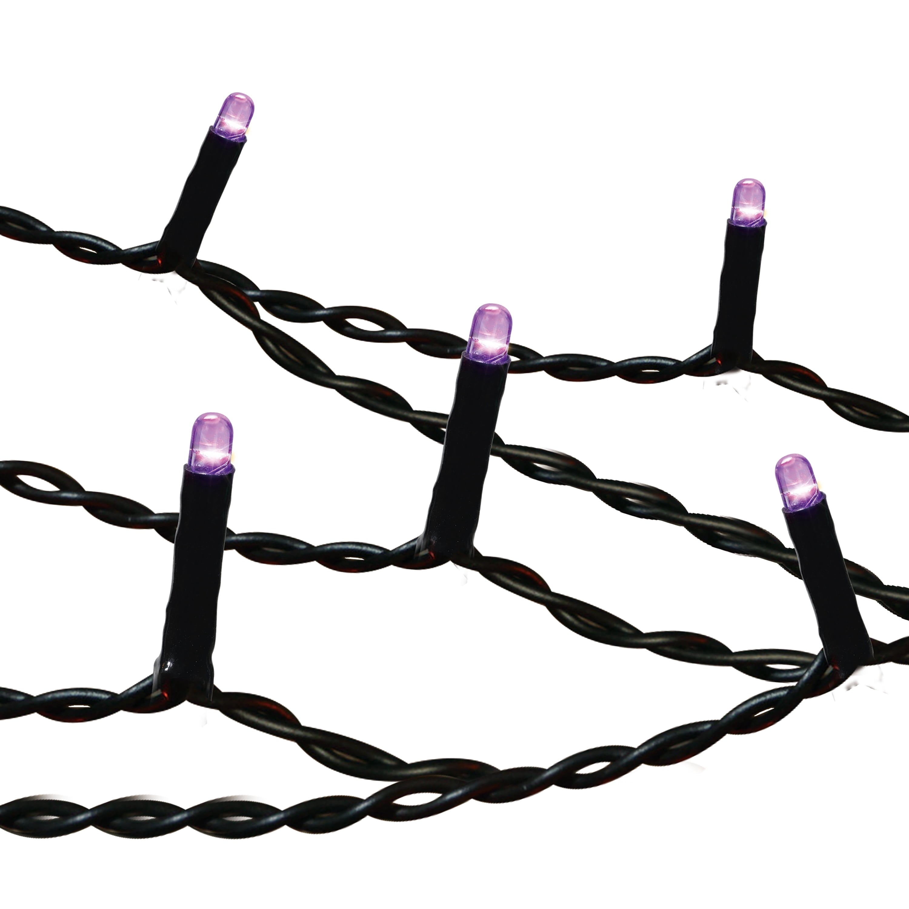 Indoor/Outdoor 100-Count Battery-Operated LED 8-Function Micro String Lights, Orange, 33', Halloween by Way To Celebrate
