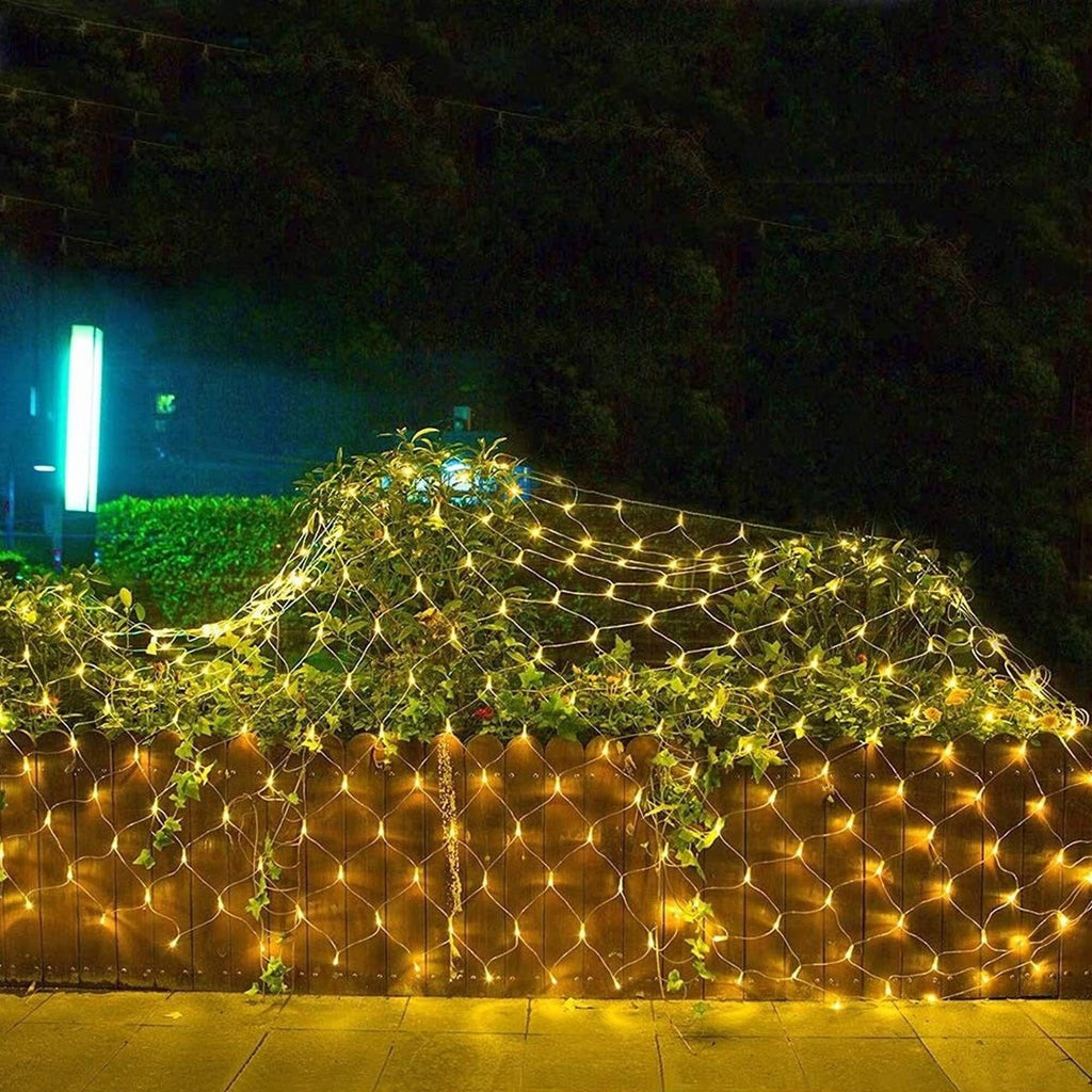 Dazzle Bright Christmas Net Lights, 360 LED 12FT x 5 FT Transparent Wire Waterproof Connectable String Lights with 8 Modes Christmas Outdoor Lights for Bushes Garden Party Holiday Decoration (Green)
