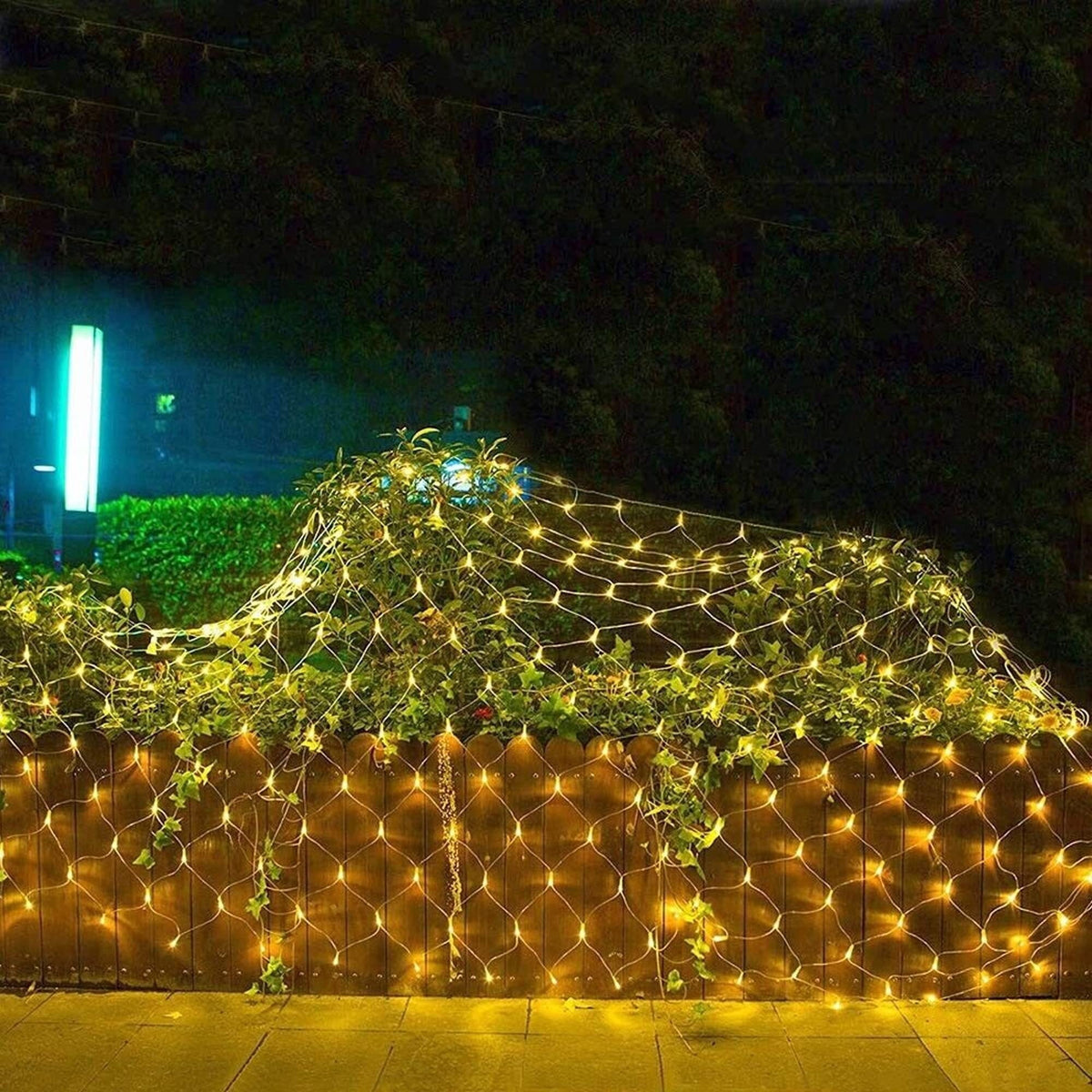Dazzle Bright Christmas Net Lights, 360 LED 12FT x 5 FT Transparent Wire Waterproof Connectable String Lights with 8 Modes Christmas Outdoor Lights for Bushes Garden Party Holiday Decoration (Green)