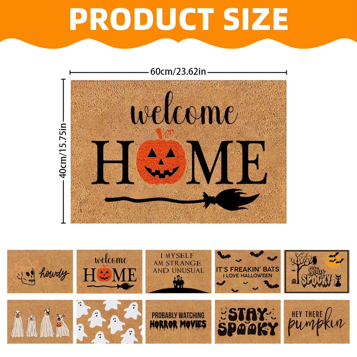 Yeetfub Warehouse Clearance 16x24IN Halloween Door Mat Pumpkin Funny Doormat All-Season Outdoor Indoor Doormat for Home Entrance Floor Outdoor Indoor Doormat for Outside Back Patio Floor Entry