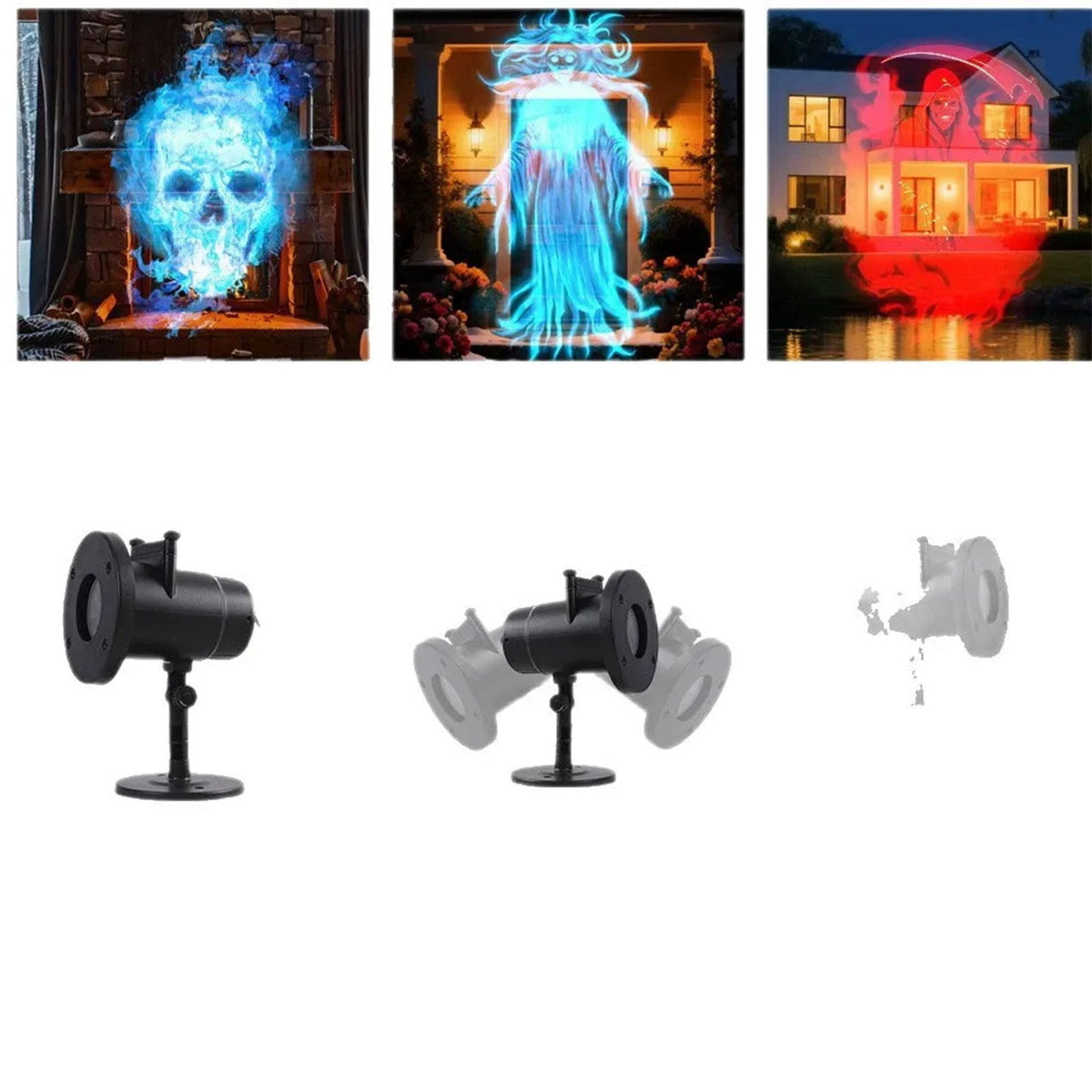 Halloween Projector,Halloween Window Projector,10 Unique Hd Projection Patterns 32ft Uitra-Large Display,Outdoor Waterproof Holiday Projector Light,Turn Your Home Into A Wonderland.