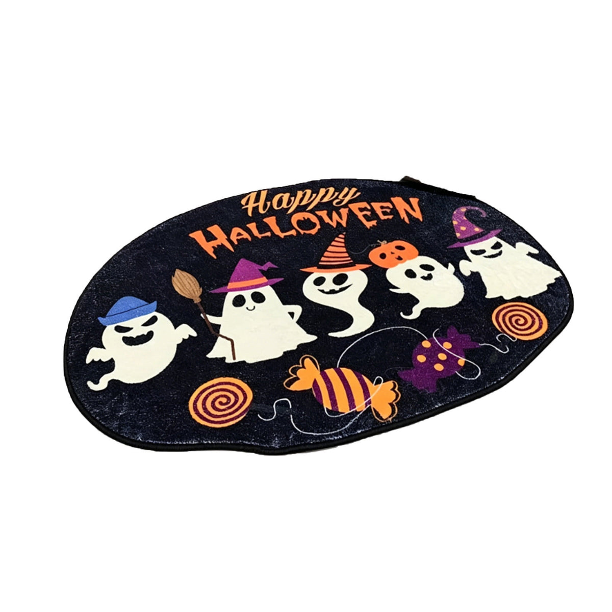 WWC Halloween Door Mat, 32x20 inch Halloween Decor Thick Non Slip Ghost doormat, Entryway Rug for Fall Party Indoor Outdoor Front Porch