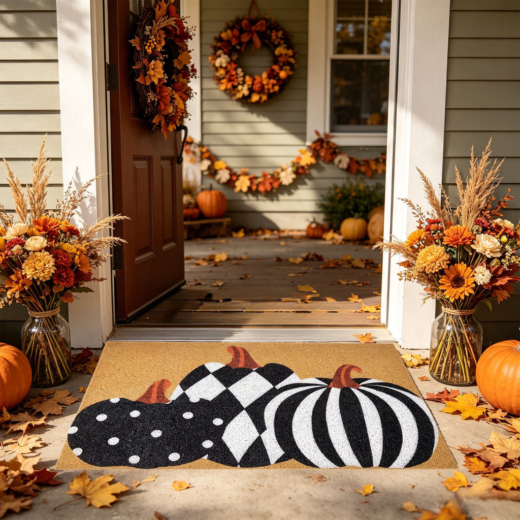 WWC Halloween Door Mat, 32x20 inch Halloween Decor Thick Non Slip Ghost doormat, Entryway Rug for Fall Party Indoor Outdoor Front Porch