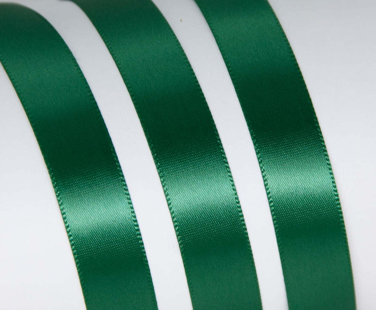 (3 pack) Offray Ribbon, Forest Green 5/8 inch Single Face Satin Polyester Ribbon, 18 feet