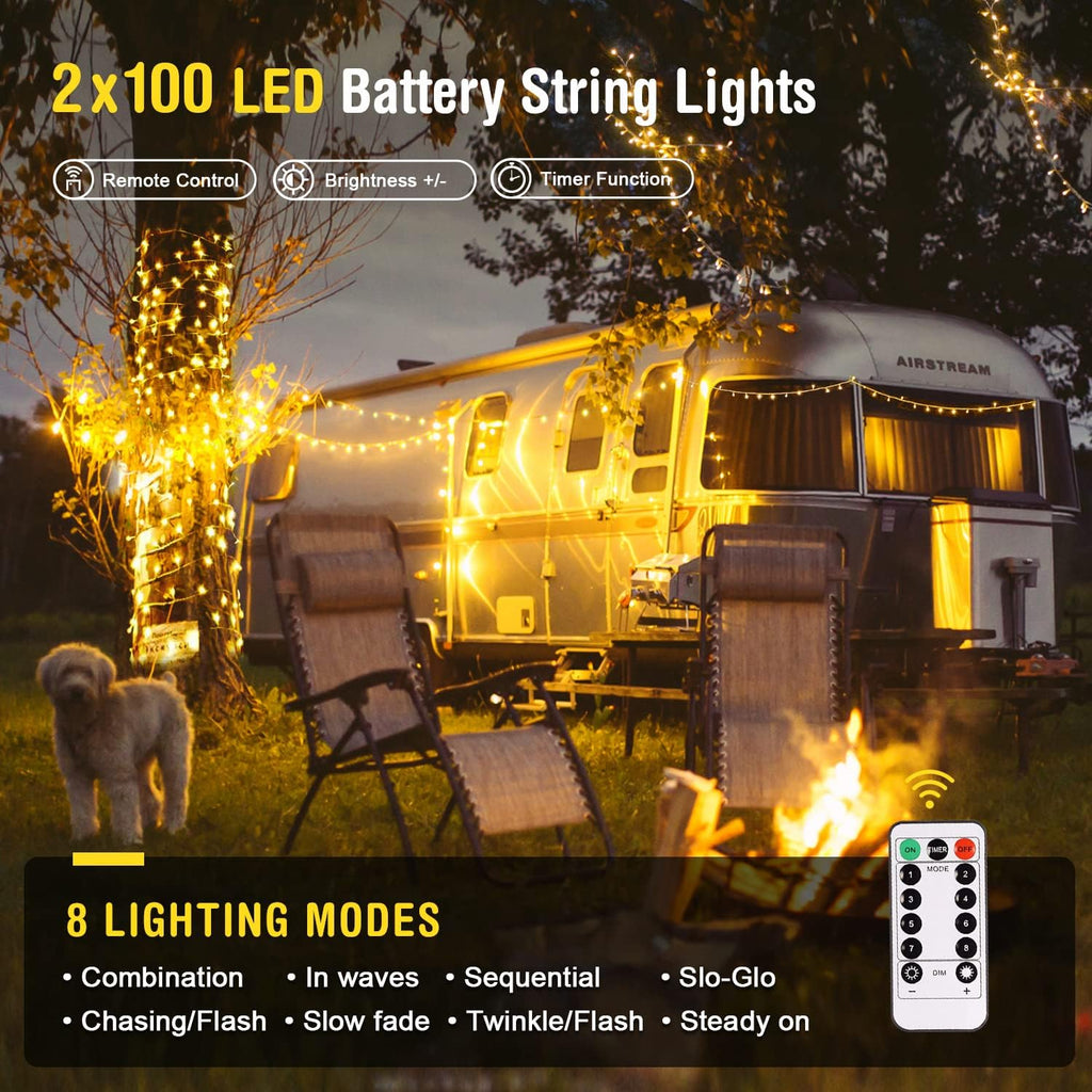 33ft 100 LED Pink Battery Lights for Bedroom, Pink Christmas String Lights with 8 Modes Remote Indoor Outdoor, Fairy Twinkle Lights for Room Party Tree Valentine