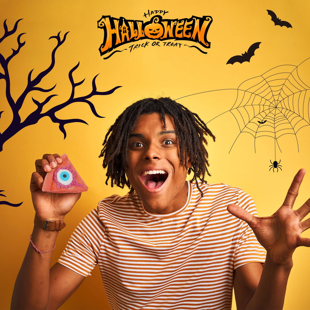 AMOS Cotton Candy Halloween Pizza, Eyeballs Candy for Party, Gluten-Free, 6 Count, 6.35 oz