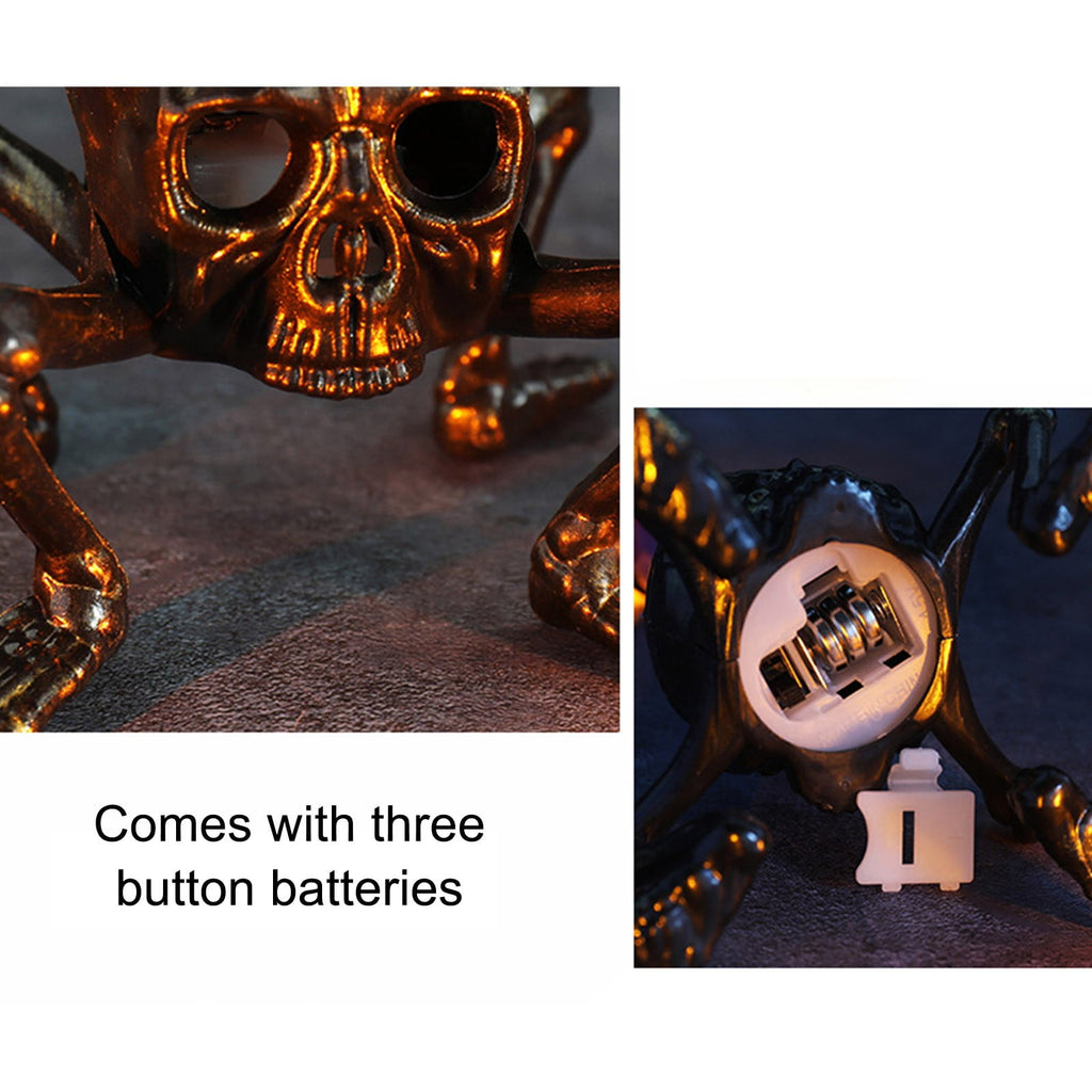 Elainilye Halloween Decorations Indoor Outdoor, LED Flameless Skull Candle Lamp, Battery Operated Halloween Decorations for Home Table Indoor Party Decor, Black