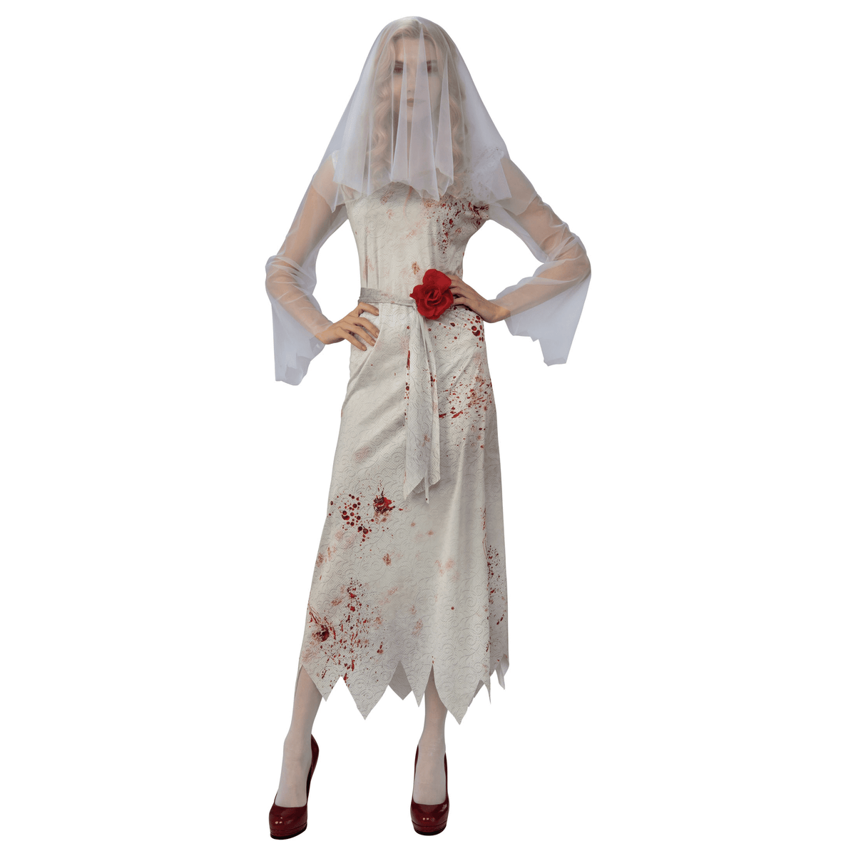 Ghost Bride Halloween Costume for Adults, Women's Size L (12/14), by Way to Celebrate