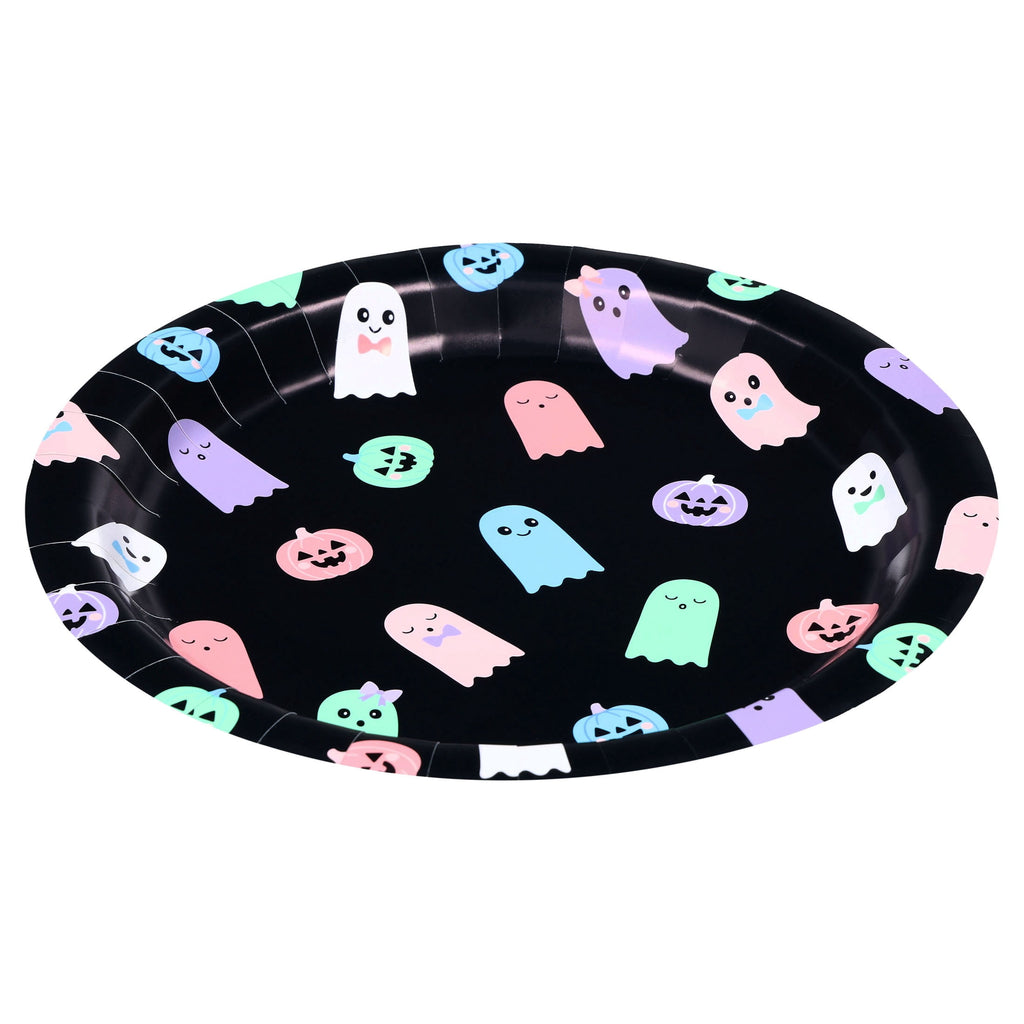 Cute Ghosts Disposable Paper Plates, Multicolor, 8.5", 8 Count, Halloween by Way To Celebrate