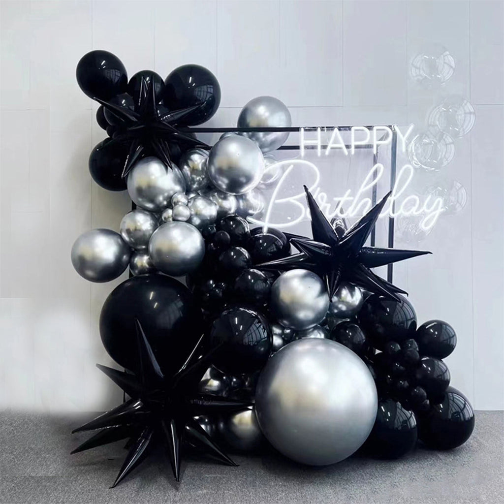 Hvmvliv Halloween Balloons Set Black Balloons Set, 105Pcs White Balloons Arch Ornament Halloween Balloons for Halloween Celebration Party Bar Anniversary Graduation Decoration(105pcs)