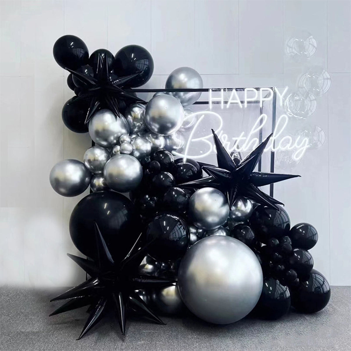 Hvmvliv Halloween Balloons Set Black Balloons Set, 105Pcs White Balloons Arch Ornament Halloween Balloons for Halloween Celebration Party Bar Anniversary Graduation Decoration(105pcs)