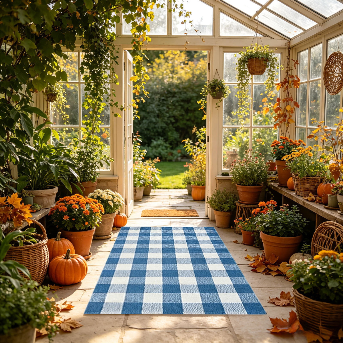 Dpityserensio Halloween Doormat Black Bat and Moon with Striped Border Non-Slip Washable Indoor Outdoor Rug, Vintage Fall Decor