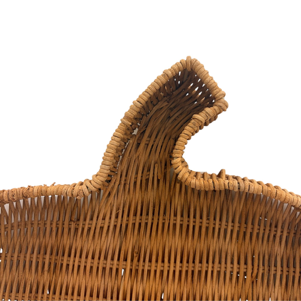 Rattan Pumpkin-Shaped Decorative Tray, Brown, 15", Fall by Way To Celebrate