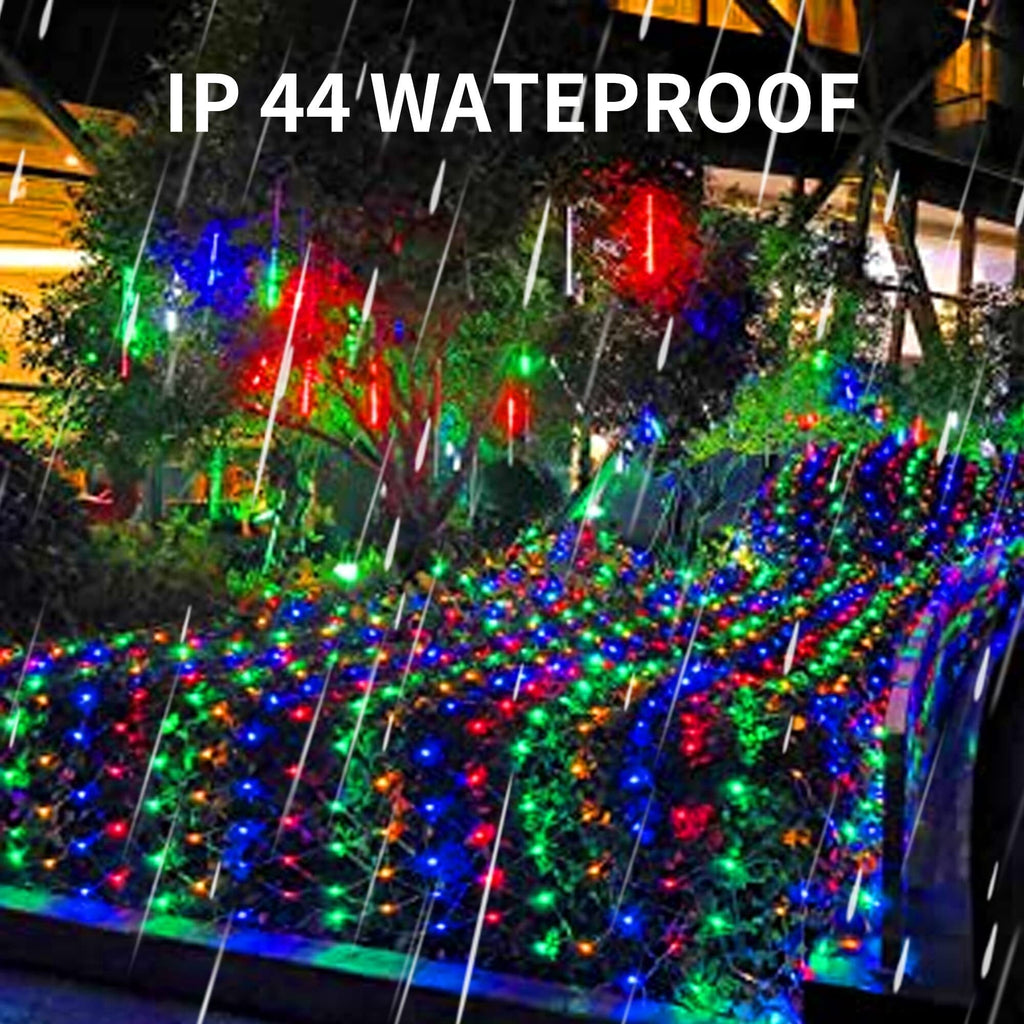 Dazzle Bright Christmas Net Lights, 360 LED 12FT x 5 FT Transparent Wire Waterproof Connectable String Lights with 8 Modes Christmas Outdoor Lights for Bushes Garden Party Holiday Decoration (Green)