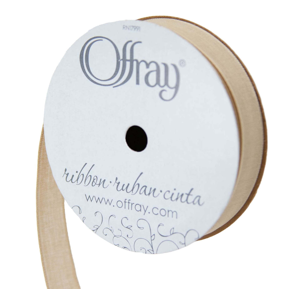 (3 pack) Offray Ribbon, Oatmeal Brown 5/8 inch Woven Ribbon, 12 feet