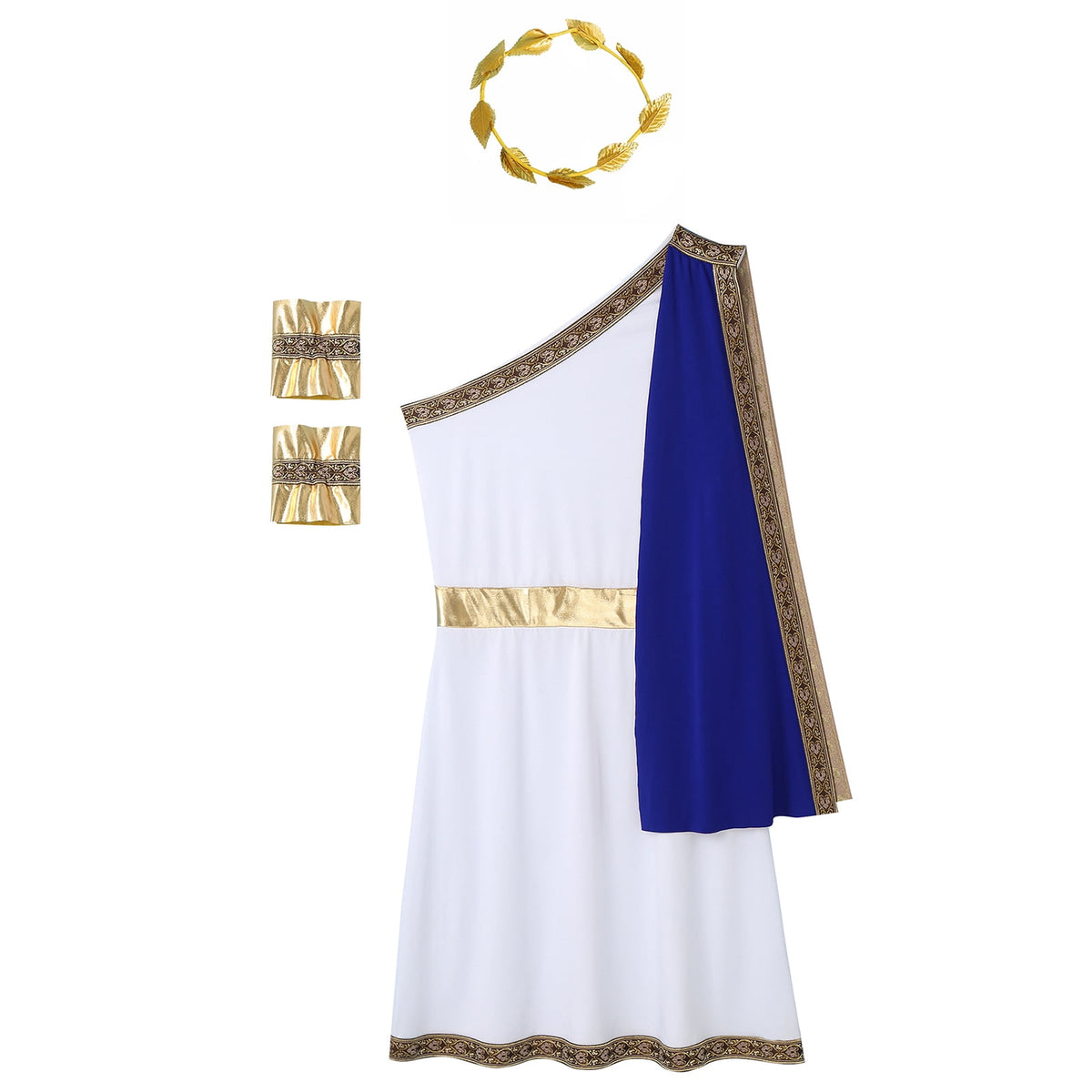 YiZYiF Mens Halloween Ancient Greek Cosplay Costume Roman Toga Caesar Party Fancy Dress Up Set Black S