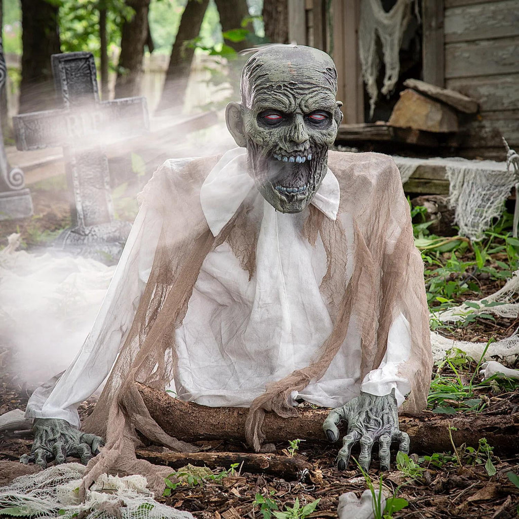 Seasonal Visions 2 ft. Gaseous Zombie Animated Fog Machine Halloween Decoration